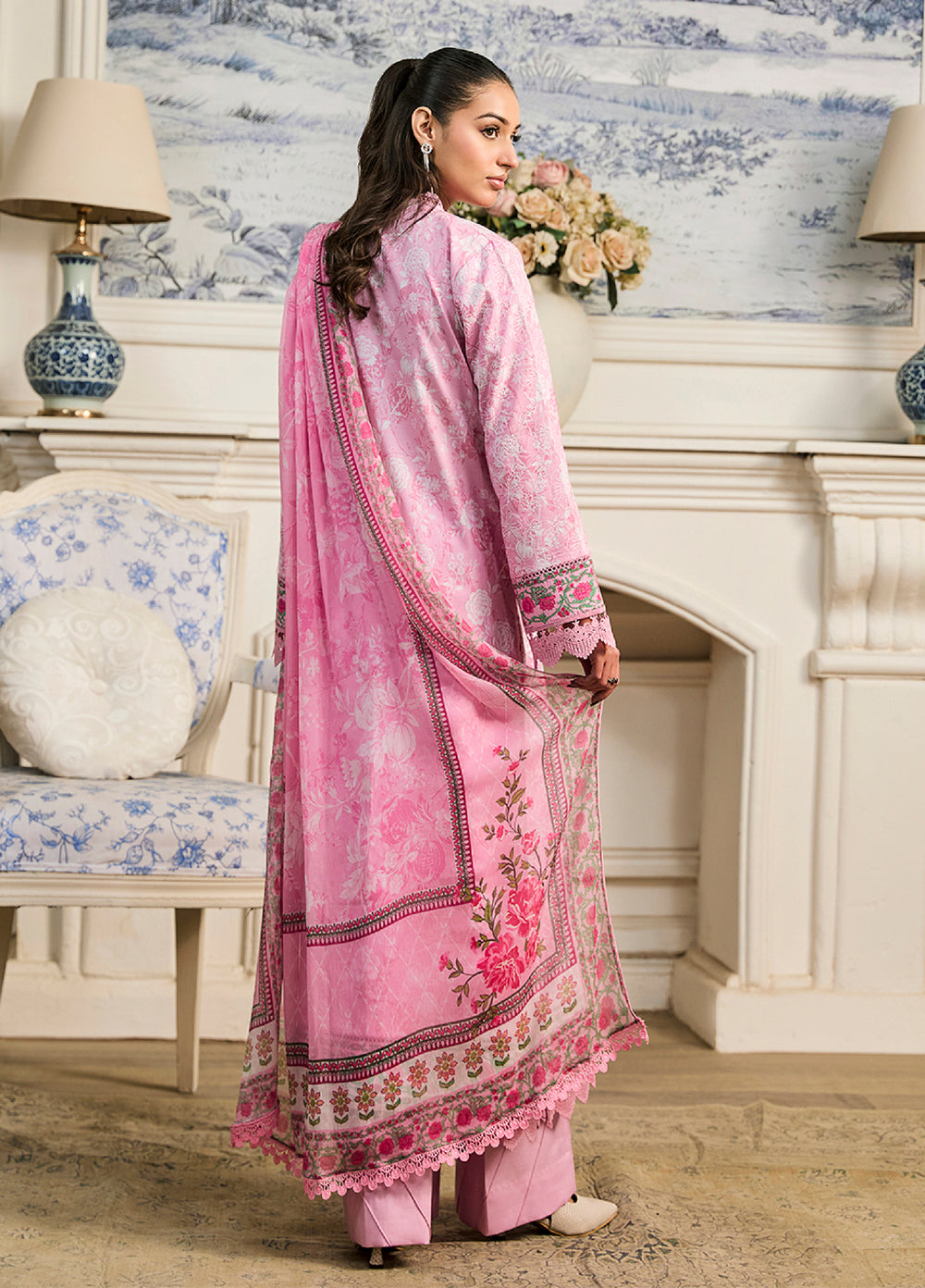 Raha Summer Prints by RajBari Unstitched Printed Lawn 3 Piece Suit RB26URVI D-4 - Summer Collection