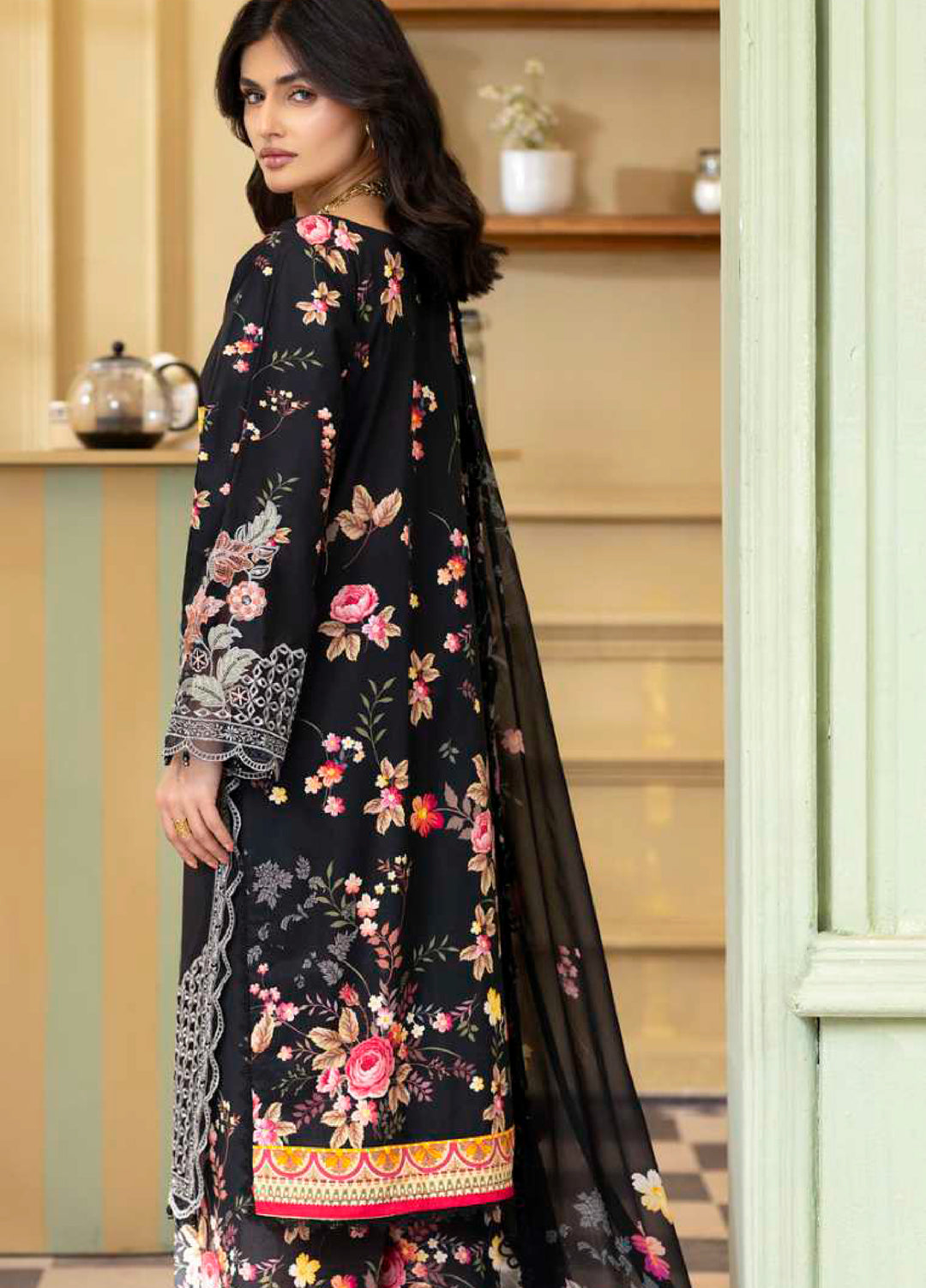 Al Zohaib Unstitched Applique Embroidered Lawn 3 Piece Suit AZ26UAL D-3 - Summer Collection