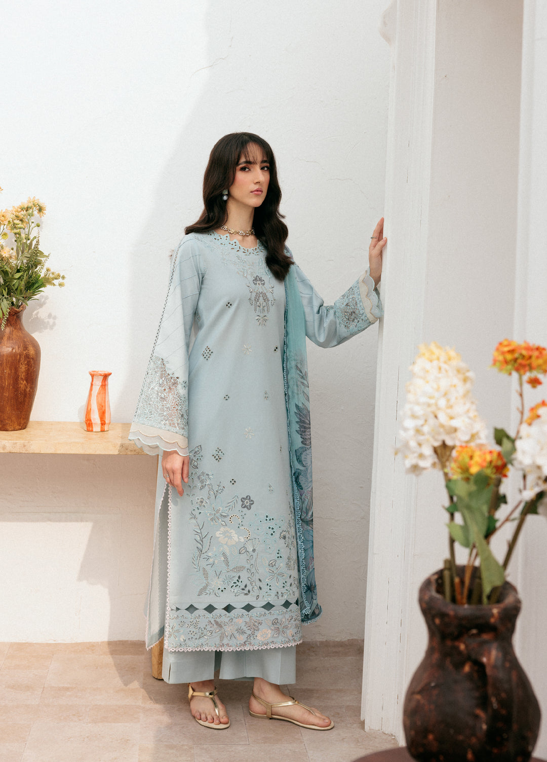 Zync by Florent Untitched Lawn Embroidered 3 Piece Suit FL26UZ FZ-4B - Summer Collection