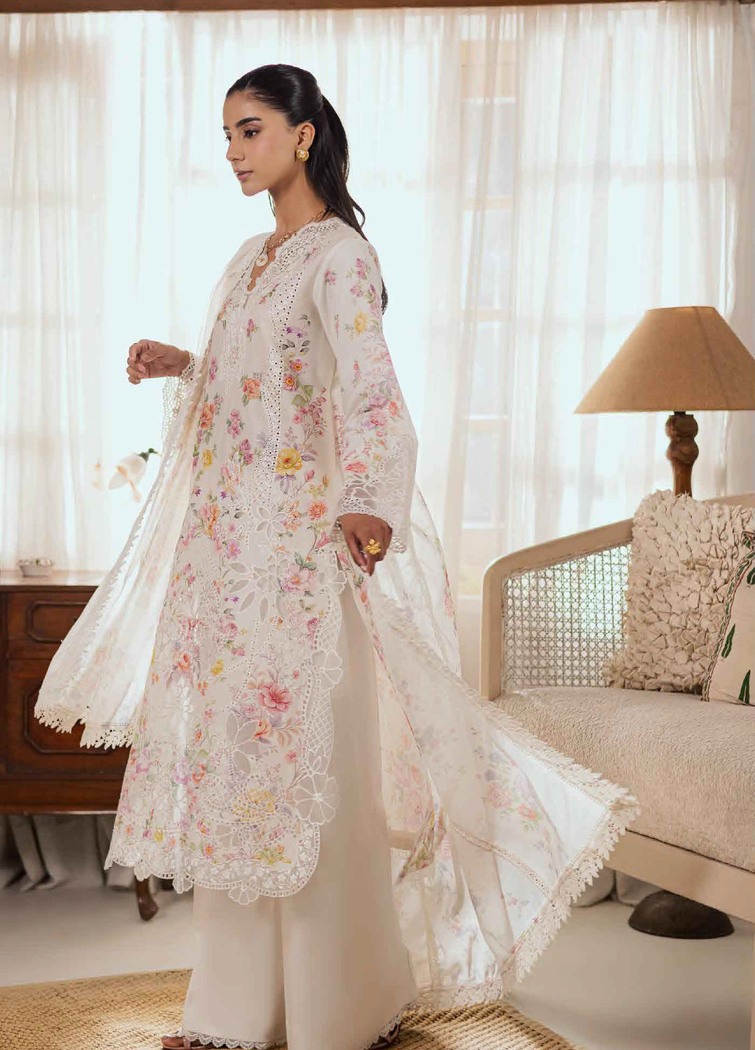 Selene by RajBari Unstitched Embroidered Lawn 3 Piece Suit RB26USL Aura - Festive Collection