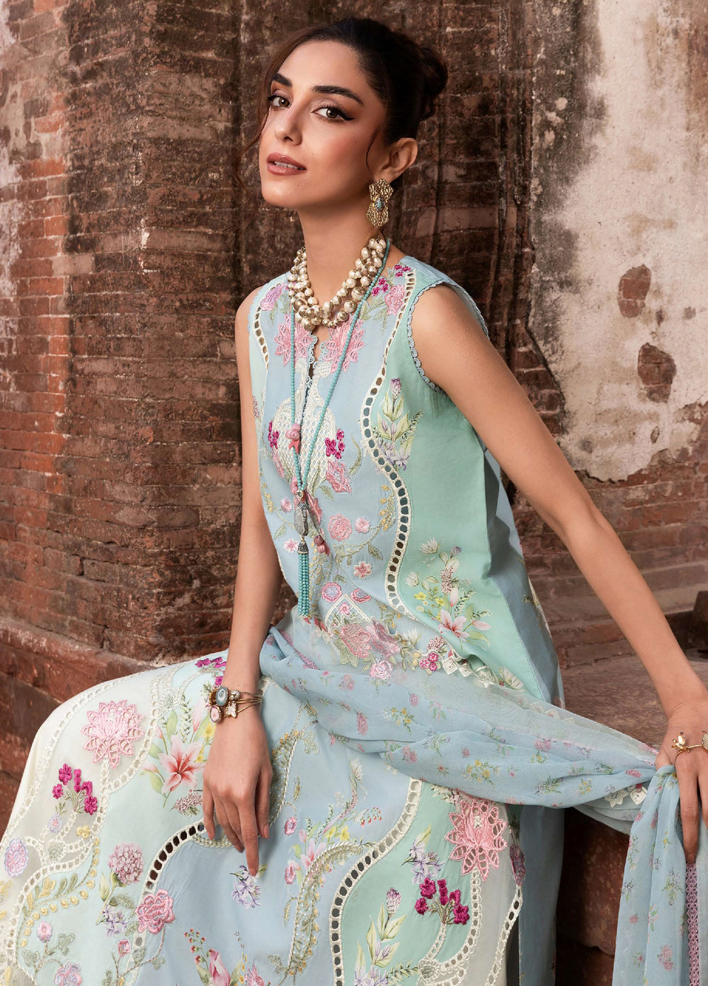 Saira Shakira Unstitched Embroidered Lawn 3 Piece Suit SSR26ULE SS-007B - Eid Collection