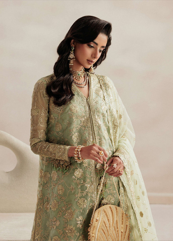 Aik Shaam by AIK Atelier Unstitched Organza Embroidered 3 Piece Suit AIK26US D-07 - Wedding Collection