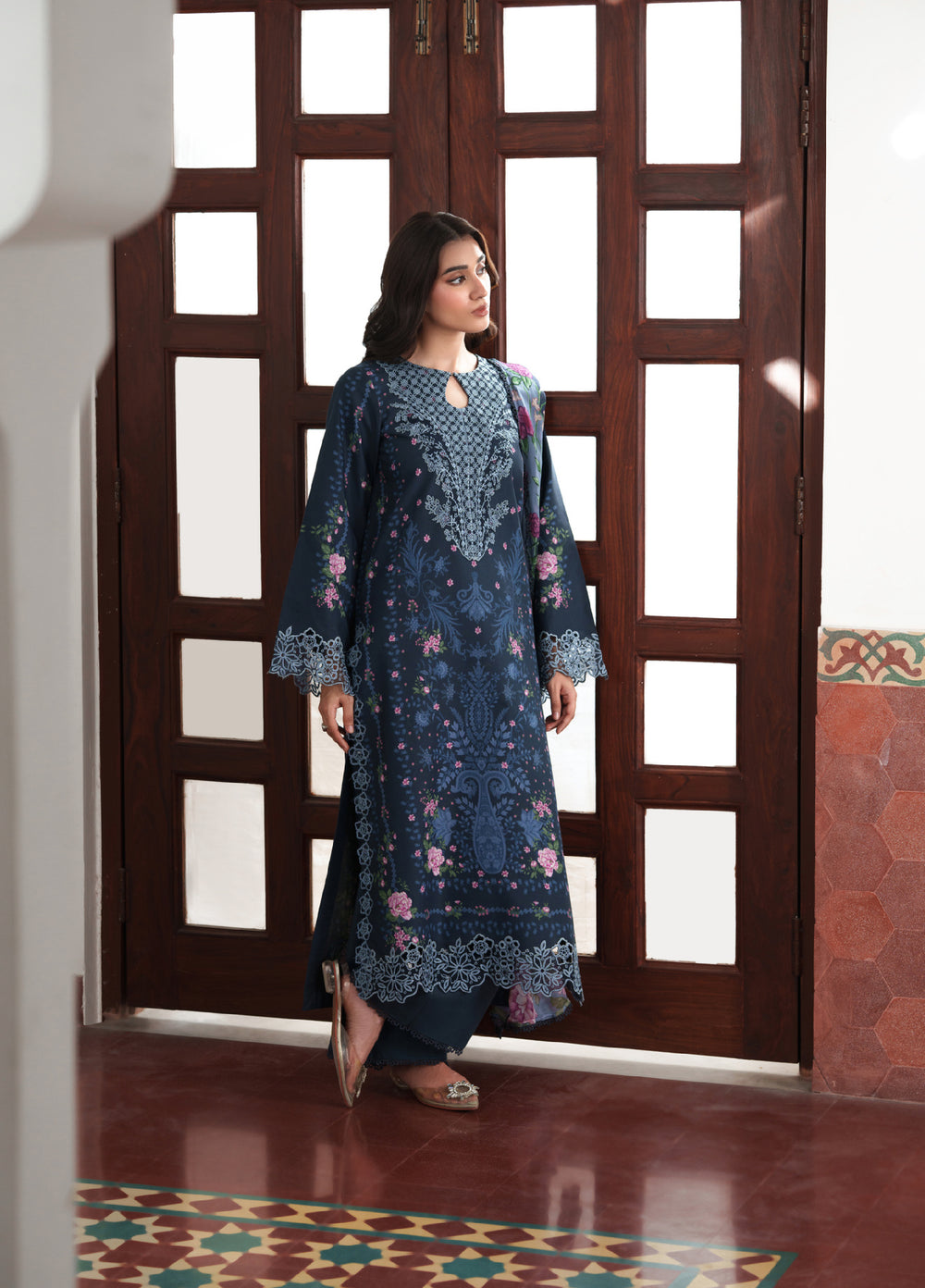 Summer Lines by Neeshay Unstitched Printed Lawn 3 Piece Suit NSH26ULS Noirelle - Eid Collection