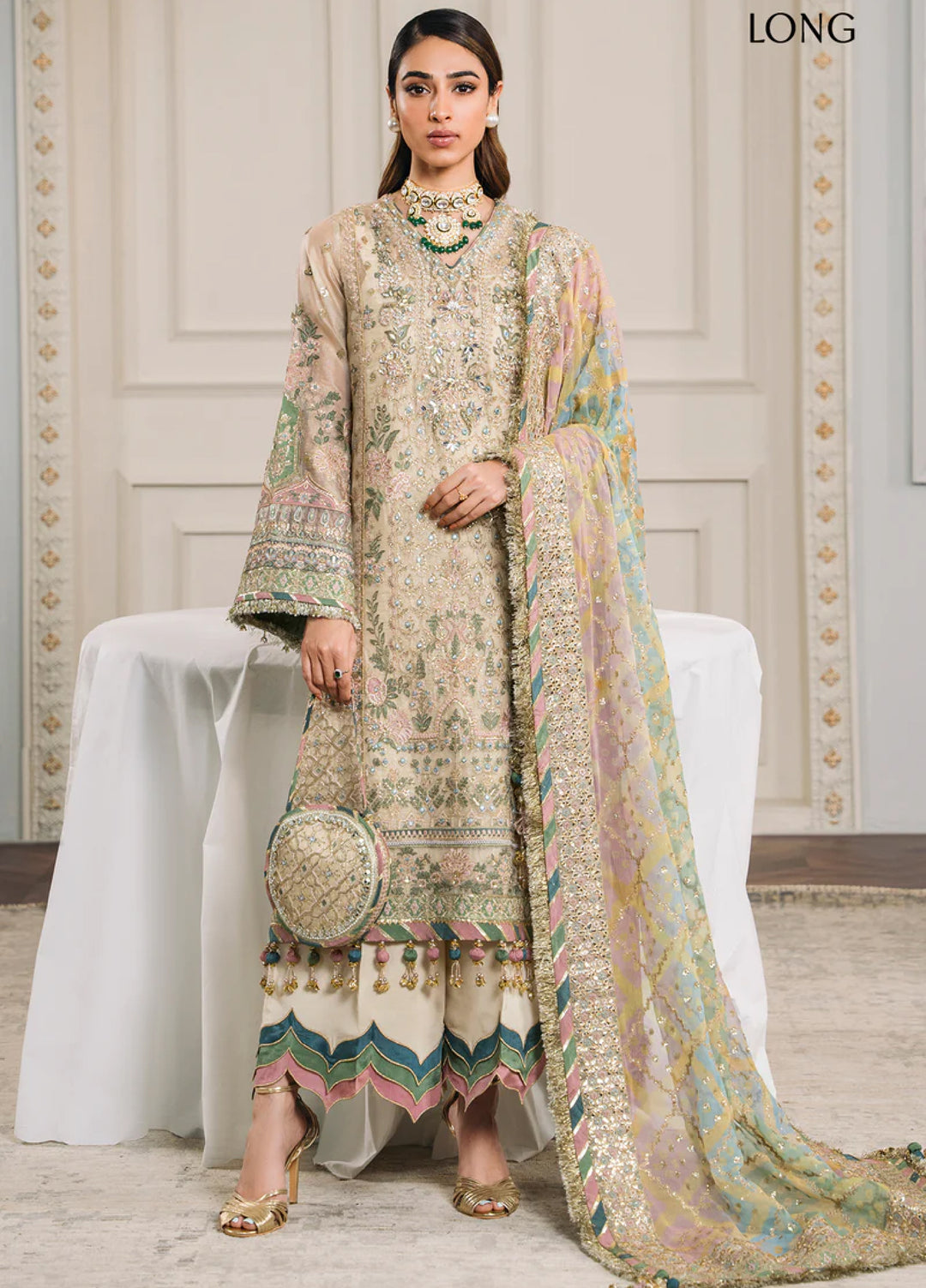 Chantelle by Baroque Unstitched Masuri Embroidered Suits 3 Piece BQ25FC CH12-04 - Festive Collection