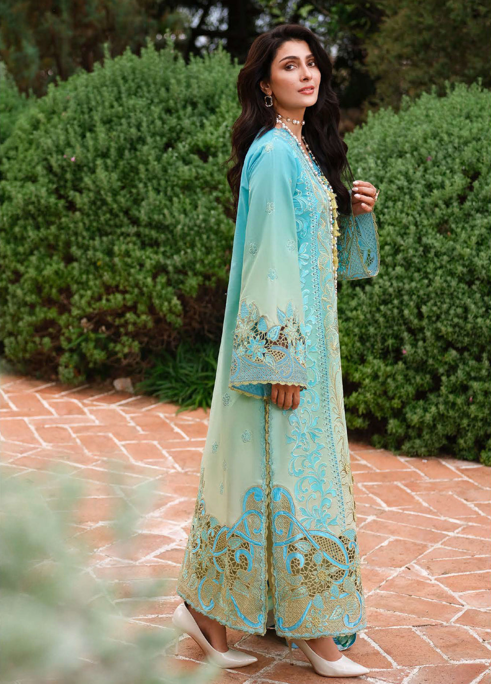 AMoi by Mushq Unstitched Embroidered Luxury Lawn 3 Piece Suit MU26AHL D-7 Whispering Winds - Summer Collection