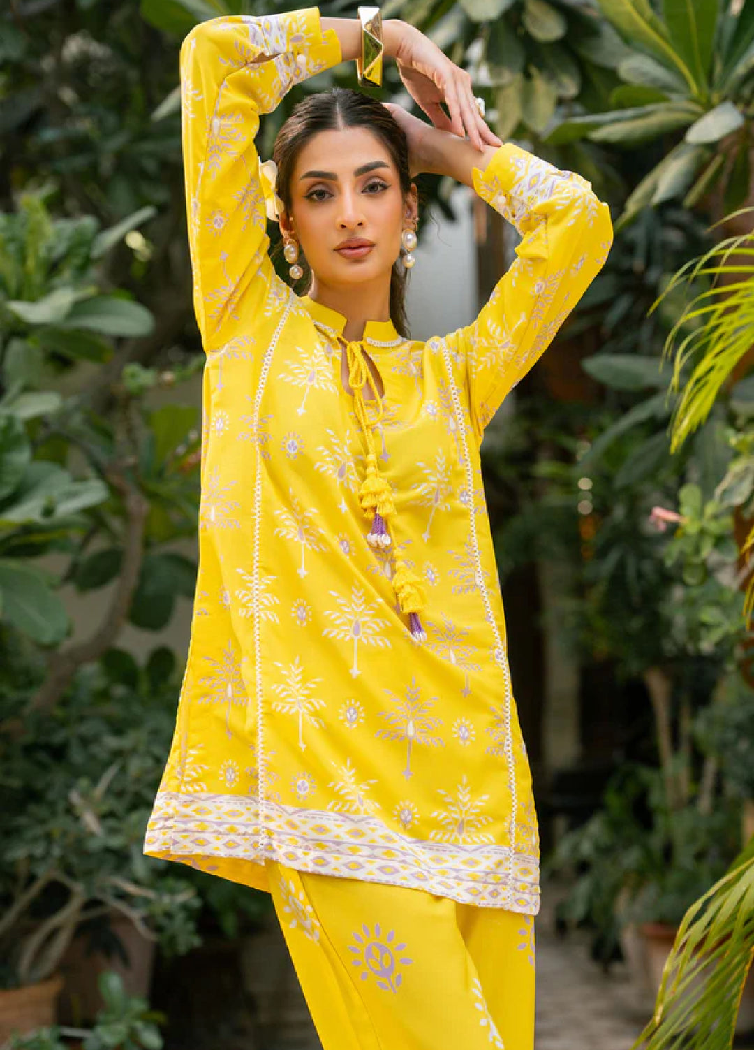 Nairah Women Pret Printed Arabic Lawn Suit NAH26PN Mari Gold - Spring Collection