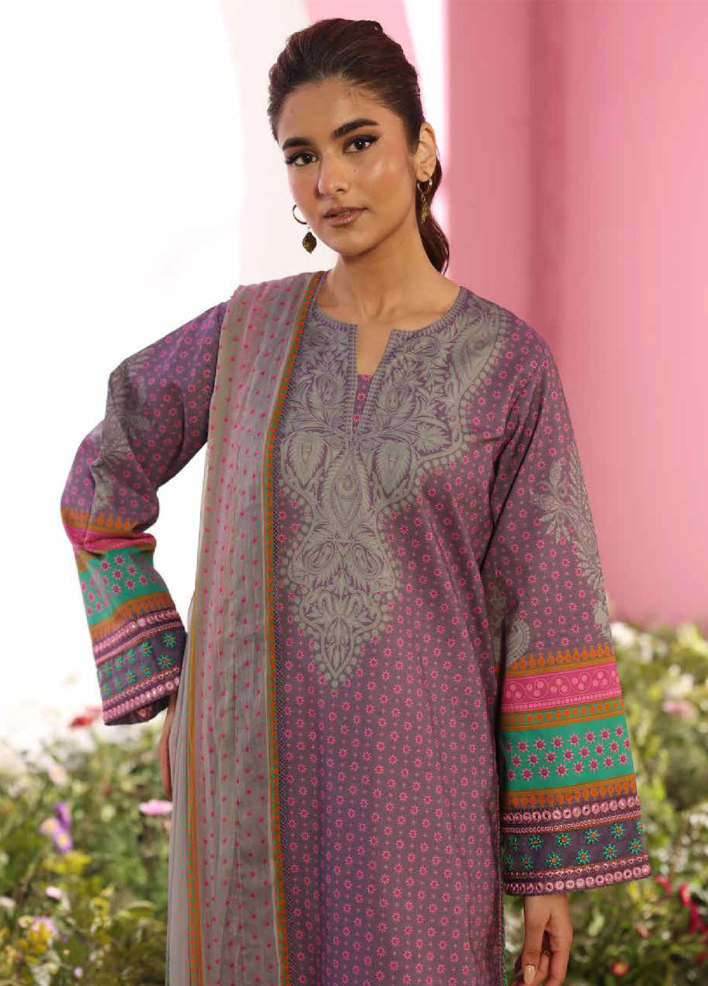 Combination by Charizma Unstitched Embroidered Lawn 3 Piece Suit CHR26UCL CC6-17 - Summer Collection