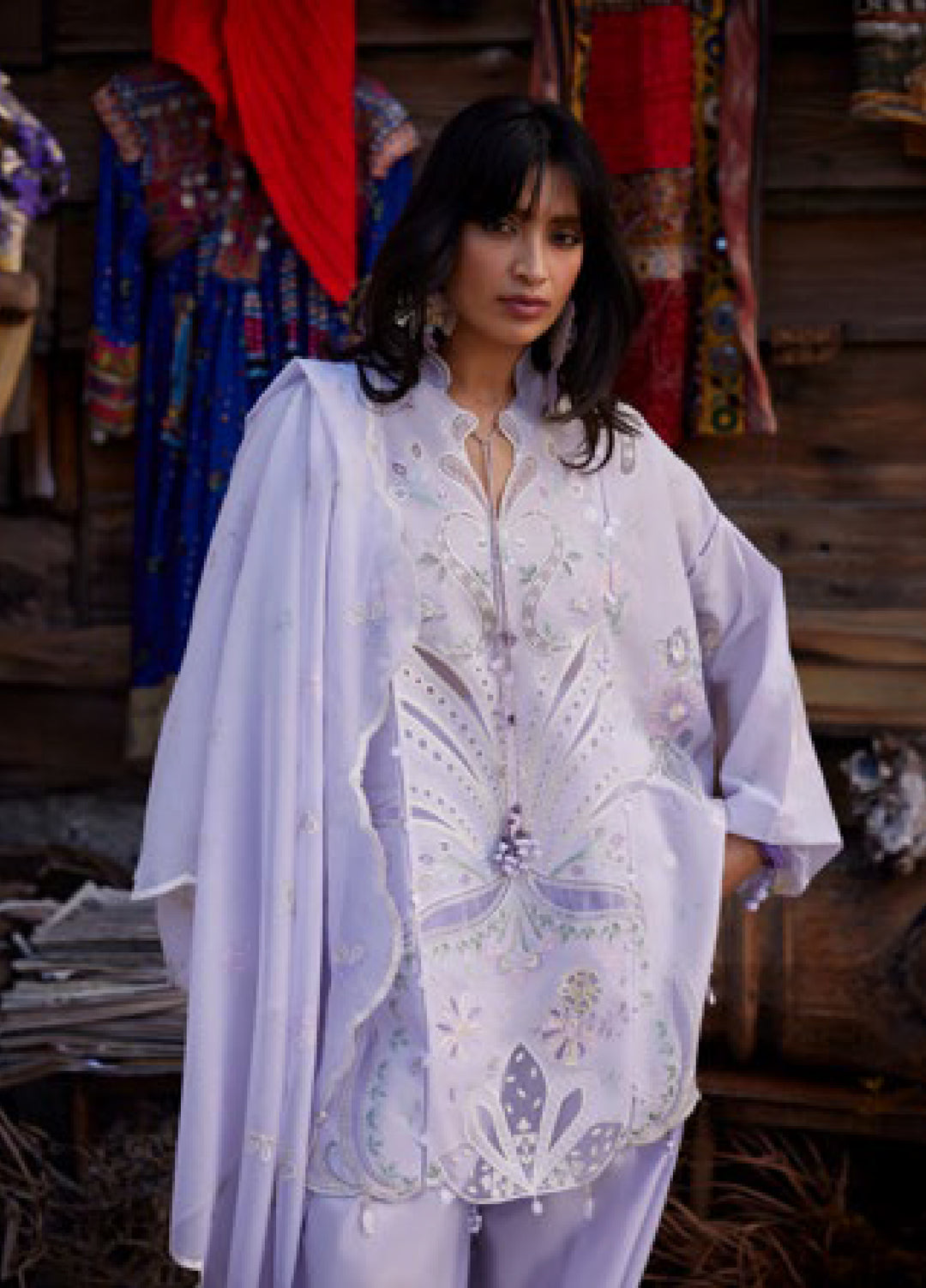 Meili by Zaha Unstitched Embroidered Lawn 3 Piece Suit ZK26UML ZL26-10B - Festive Collection