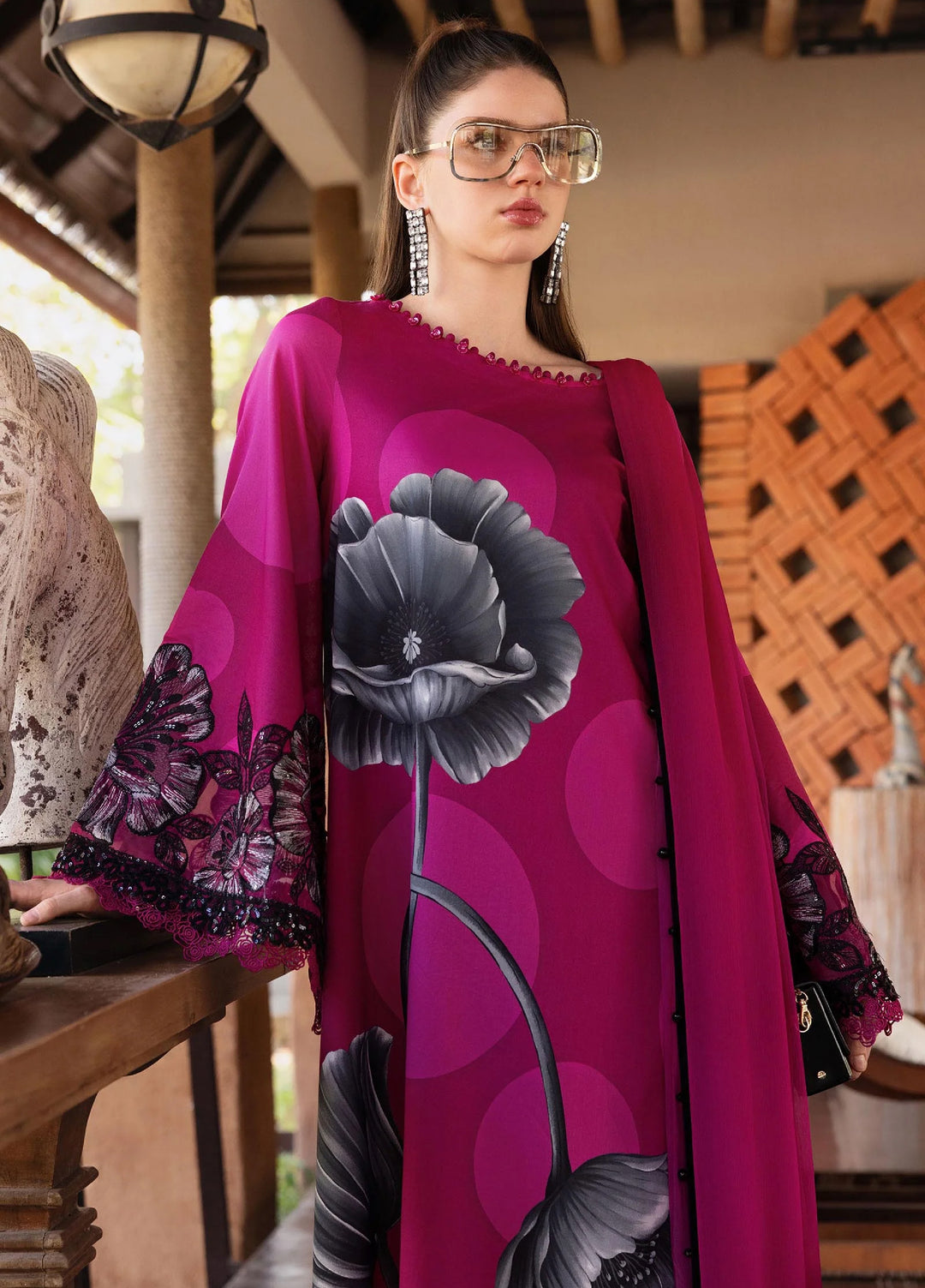 M Prints by Maria B Unstitched Printed Lawn 3 Piece Suit MB26UMP D-13 B - Summer Collection