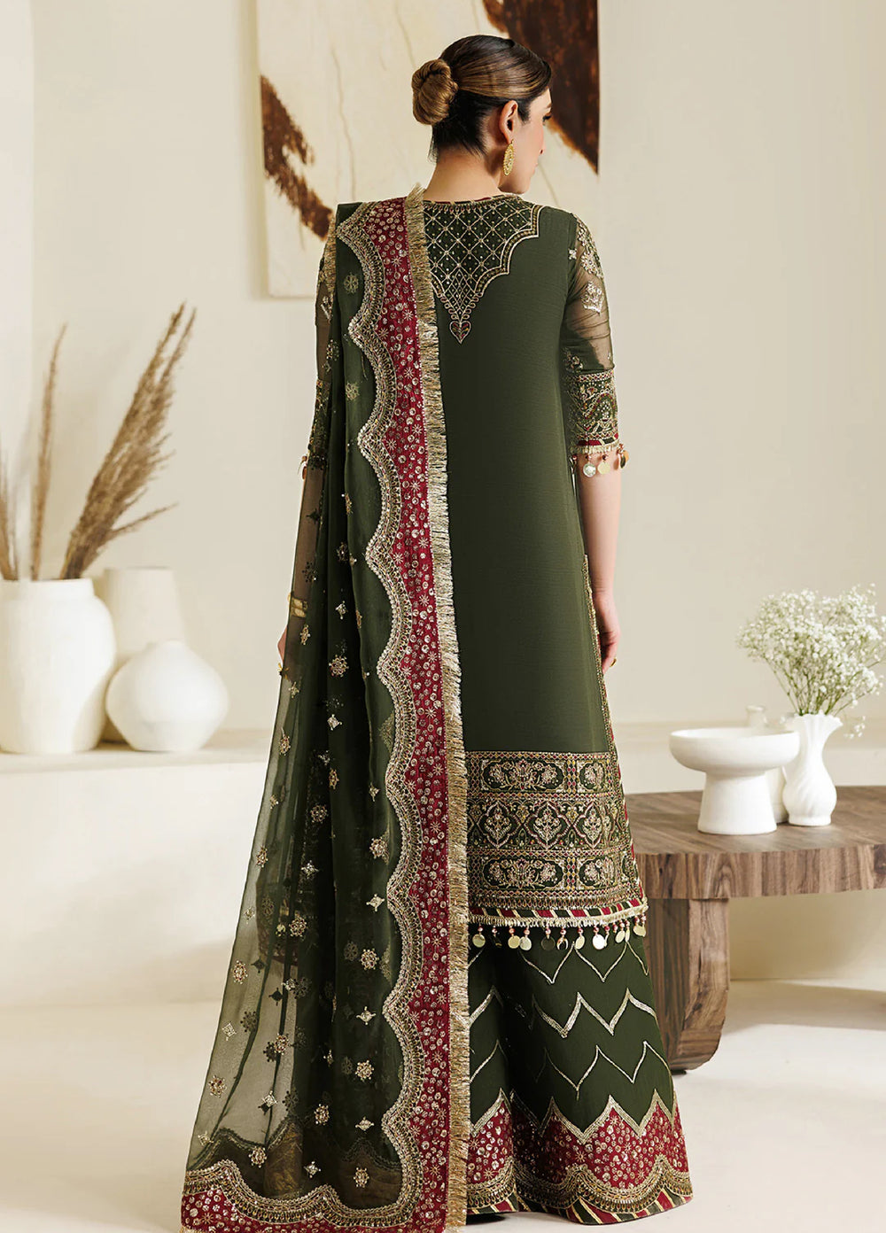 Aymal by Alizeh Fashion Handcrafted Unstitched Embroidered Chiffon 3 Pcs Suit AF26UAC 07-HYAN - Festive Collection