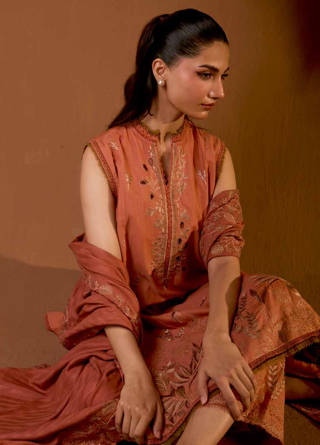 Sobia Nazir Unstitched Shawl Embroidered Khaddar 3 Piece SN25SW D-04 A - Winter Collection