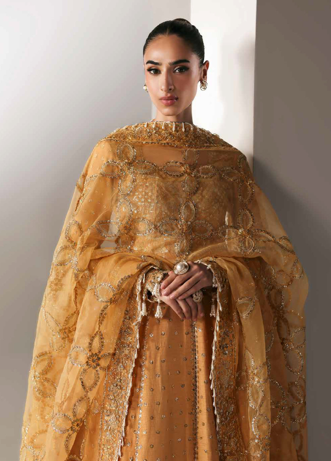 Serein Luxe by Emaan Adeel Unstitched Raw Silk Embroidered Suits 3 Piece EA25SL D-2 Golden Hour - Festive Collection