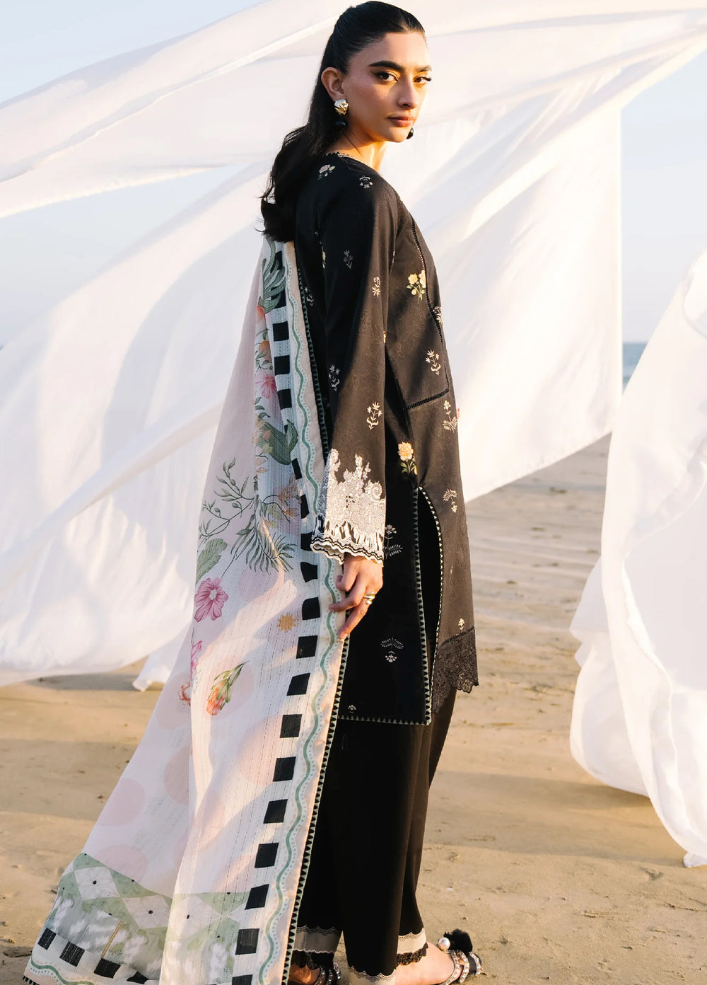 Afsanah by Seran Unstitched Embroidered Lawn 3 Piece Suit SN26UAVII D1-ESMA - Summer Collection