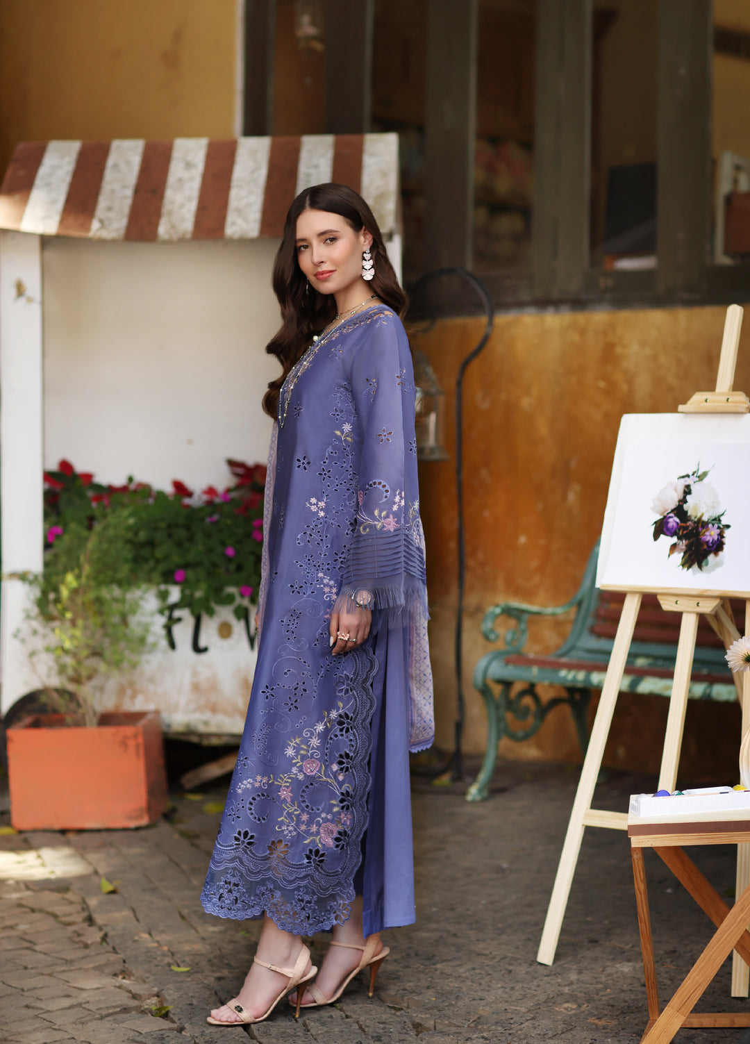 Noor by Saadia Asad Unstitched Embroidered Laserkari Lawn 3 Piece Suit SA26ULNL D9 - Lawn Collection