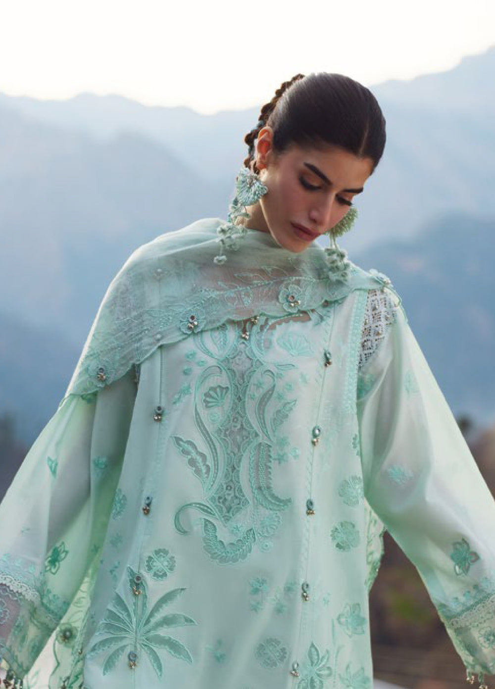 Meili by Zaha Unstitched Embroidered Lawn 3 Piece Suit ZK26UML ZL26-09A - Festive Collection