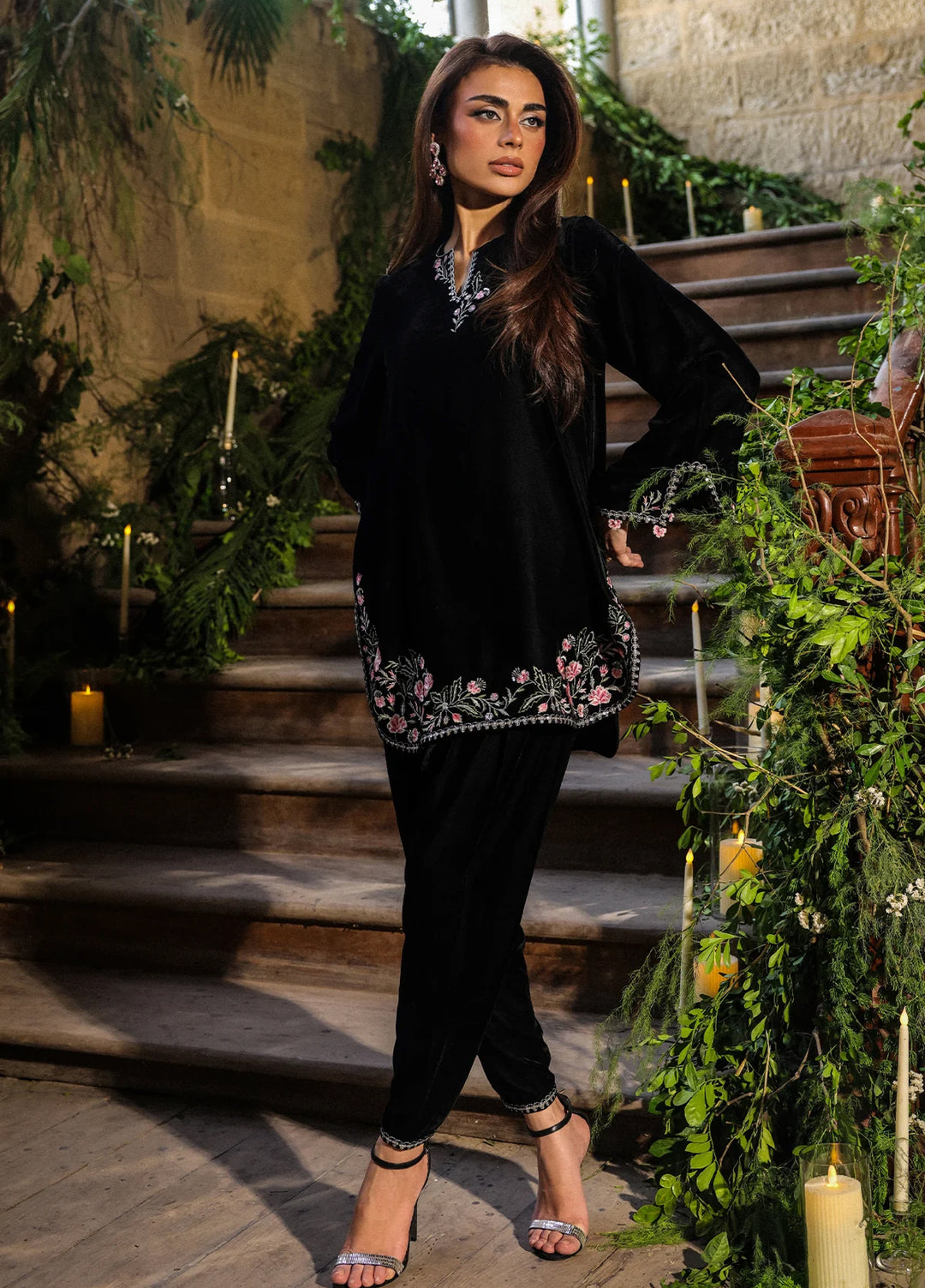 Elayra by Sahar Pret Velvet 2 Piece Embroidered Noir Elegance - Festive Collection