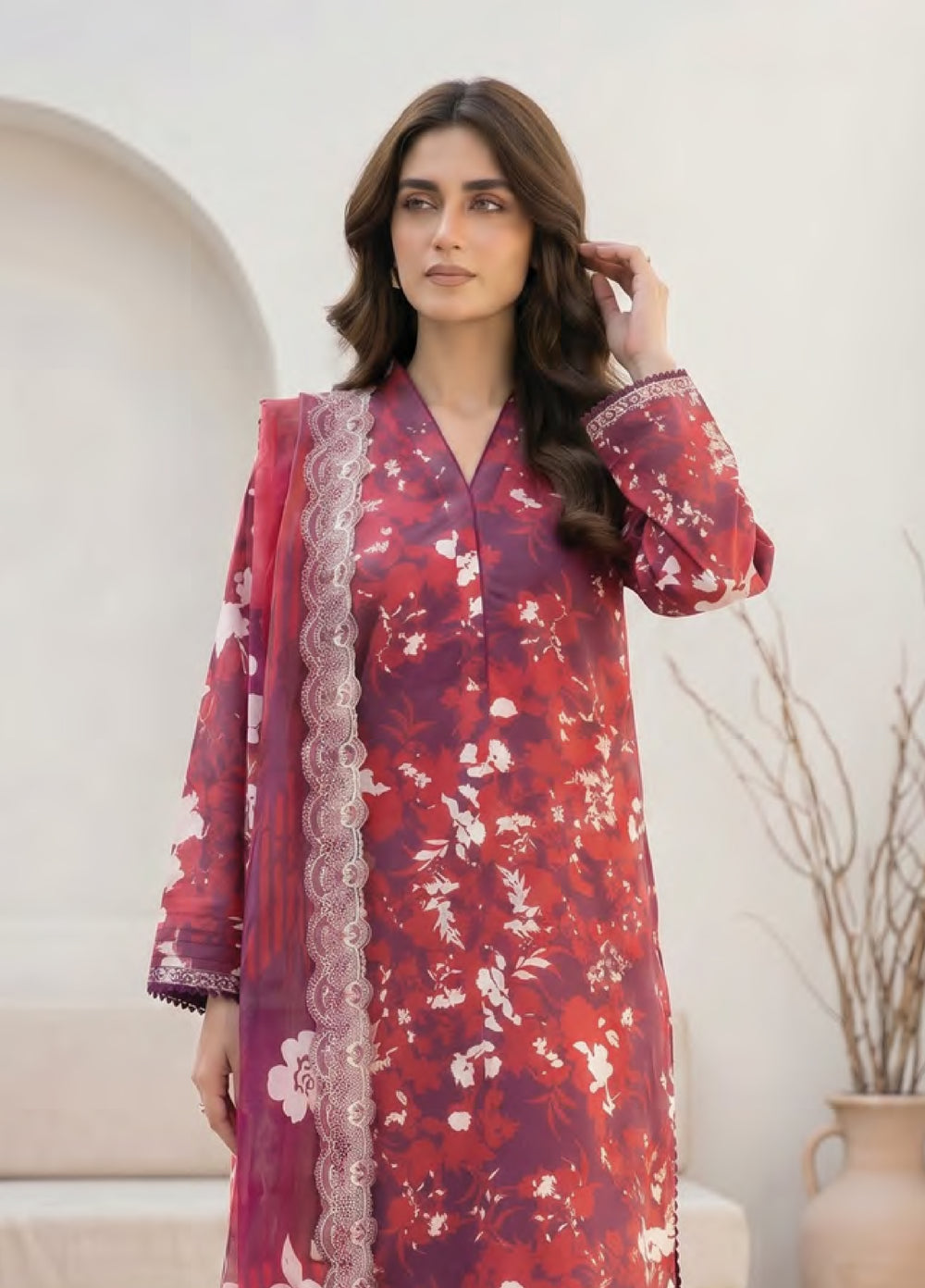 Lakhany Unstitched Printed Lawn 3 Piece Suit LSM26UP LG-SG-0127 - Casual Collection