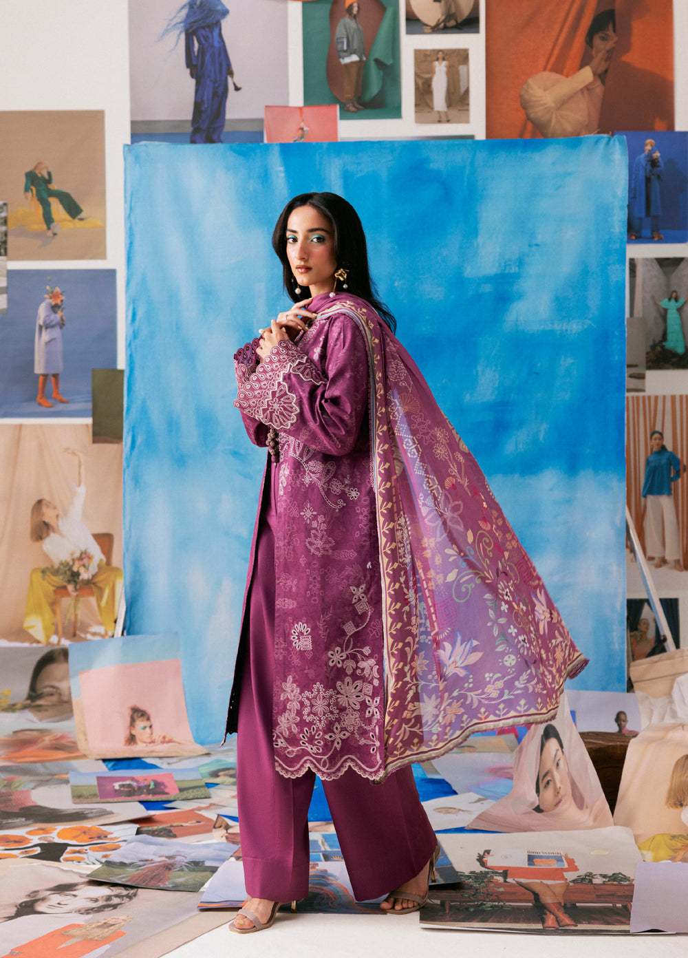 Zync by Florent Unstitched Embroidered Printkari Lawn 3 Piece Suit FL26UZP FZ-6A - Summer Collection