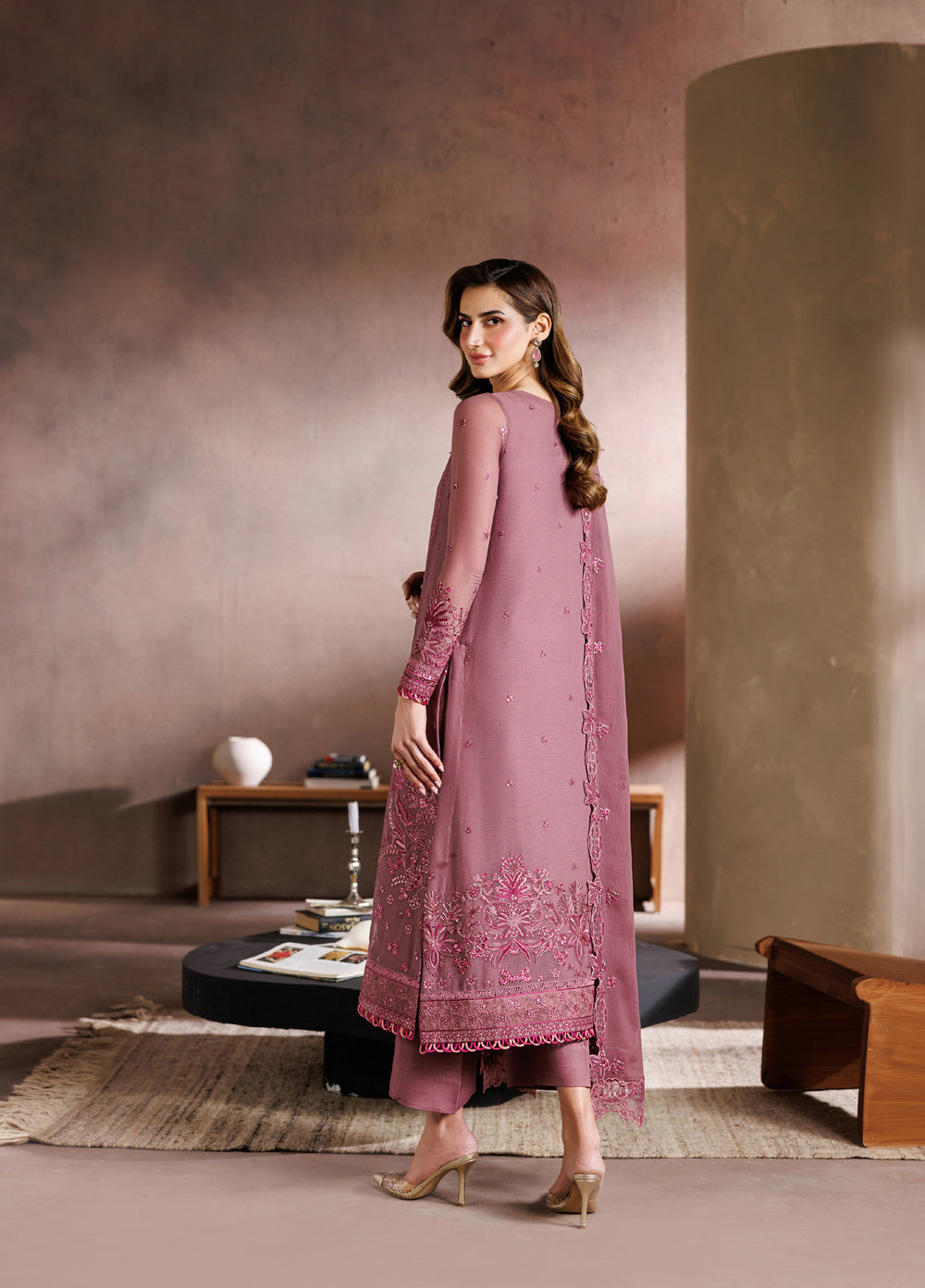 Zaryah by Zarif Unstitched Embroidered Chiffon 3 Piece Suit ZR26UZF ZF-ZYR-SAAZ-04 - Festive Collection