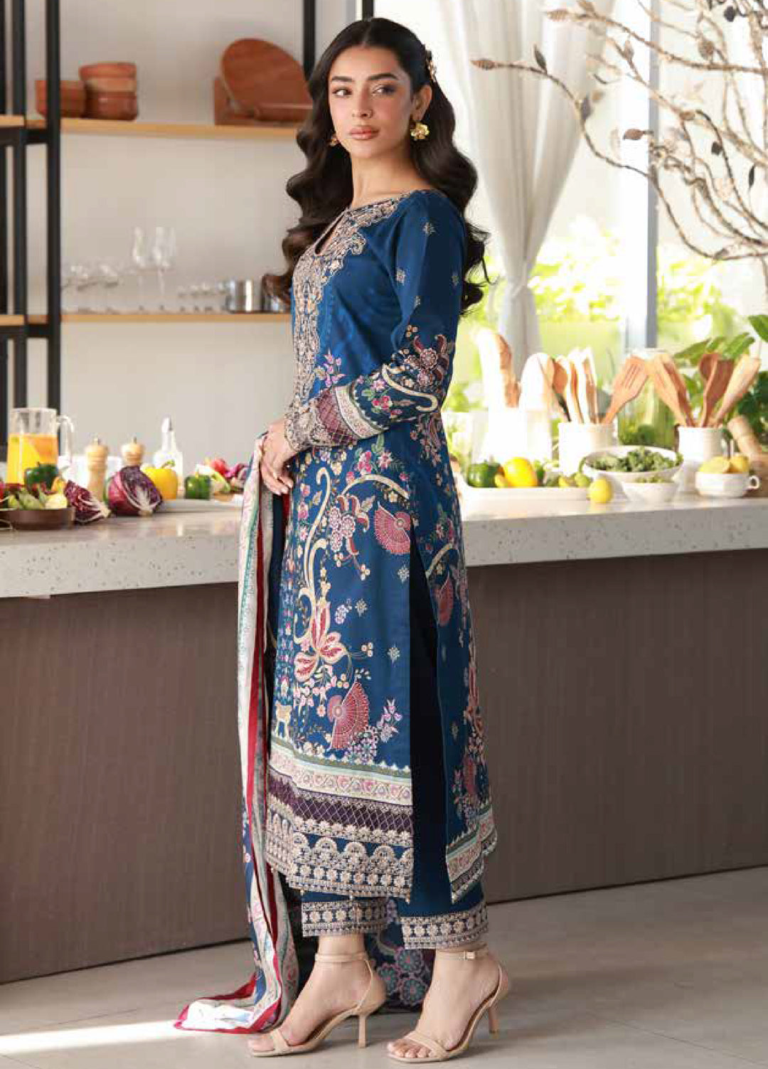 Delia by Gulaal Unstitched Embroidered Lawn 3 Piece Suit GL26UD D-10 Onyxa - Summer Collection