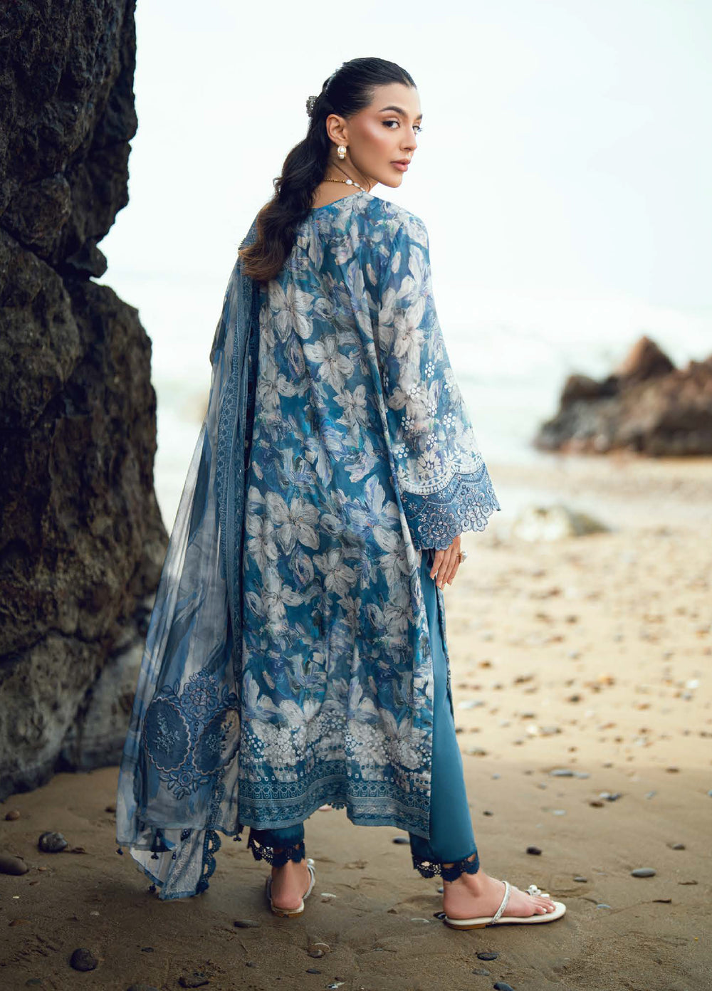 Gardenia by Nureh Unstitched Embroidered Lawn 3 Piece Suit NU26UGL NSG-201 - Summer Collection