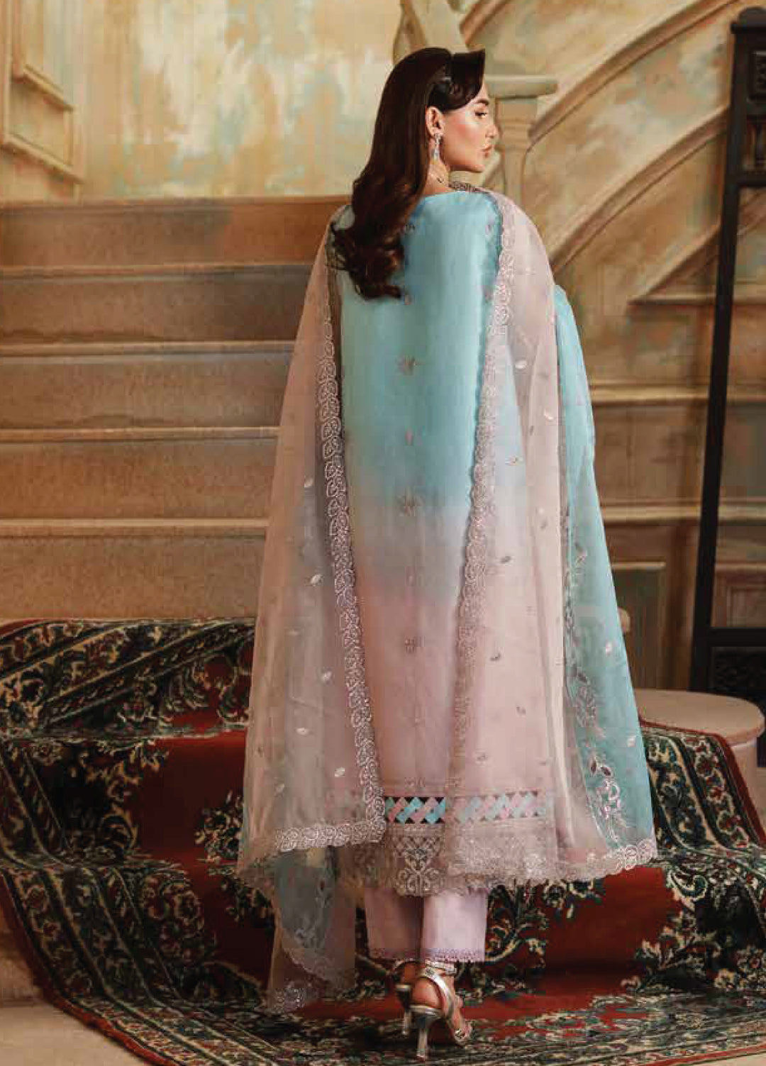 Zurgul by Zebtan Embroidered Organza Suits Unstitched 3 Piece ZB25ZF ZG-01 - Formals Collection