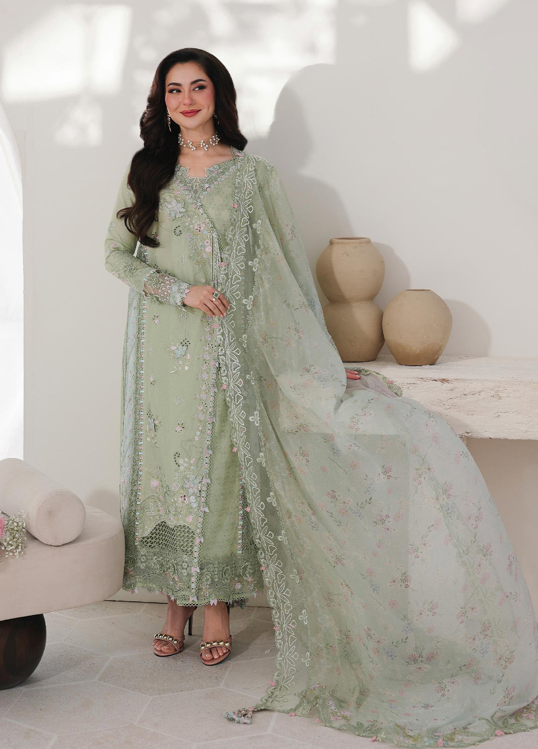 Sahil by Qalamkar Unstitched Embroidered Luxury Lawn 3 Pcs Suit QLK26US SA-12 Jiya - Summer
