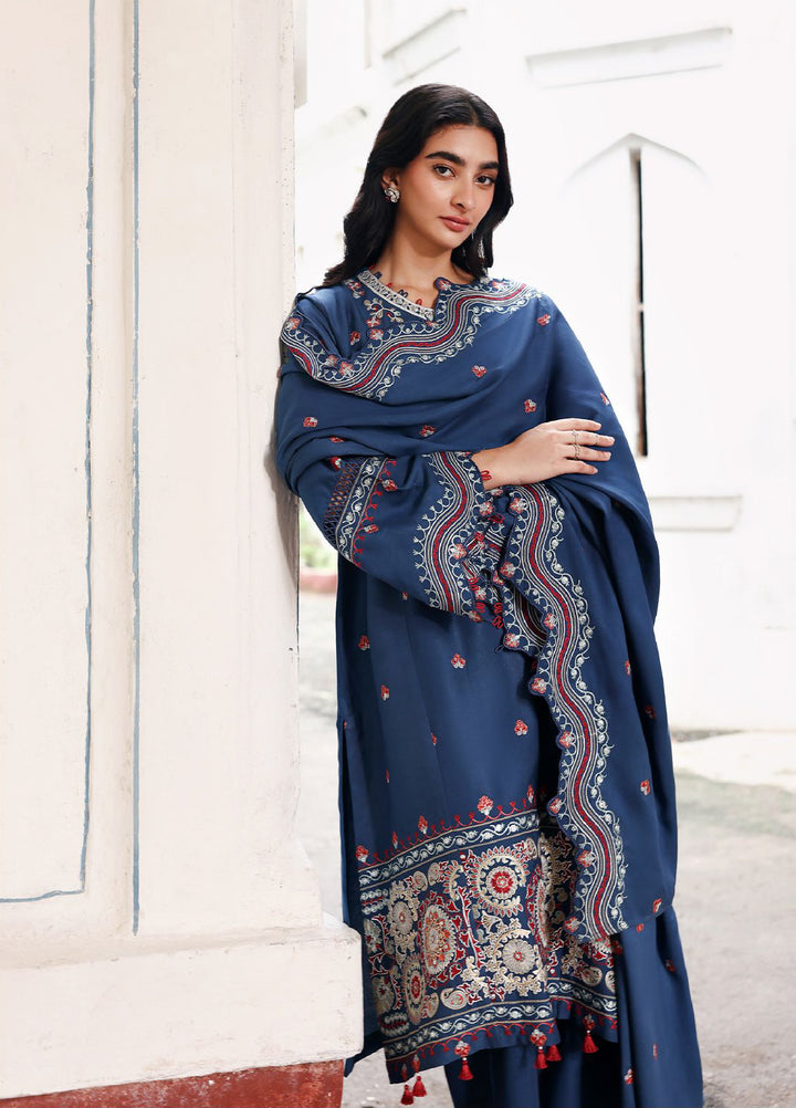 Cross Stitch Unstitched RTS Marina Embroidered Suits 3 Piece CS25MW D-04 Moonlit Garden - Winter Collection