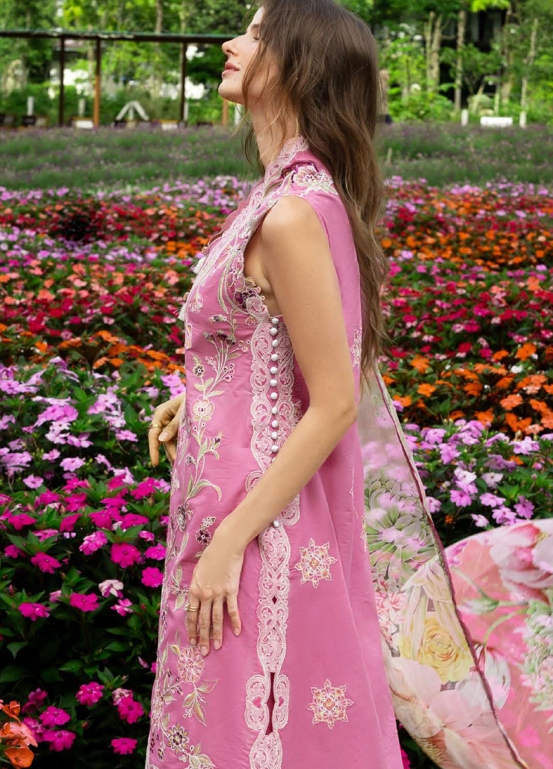 The Secret Garden by Mushq Hemline Unstitched Lawn 3 Piece Suit MU26USG D-16B Whimsical Scent - Summer Collection