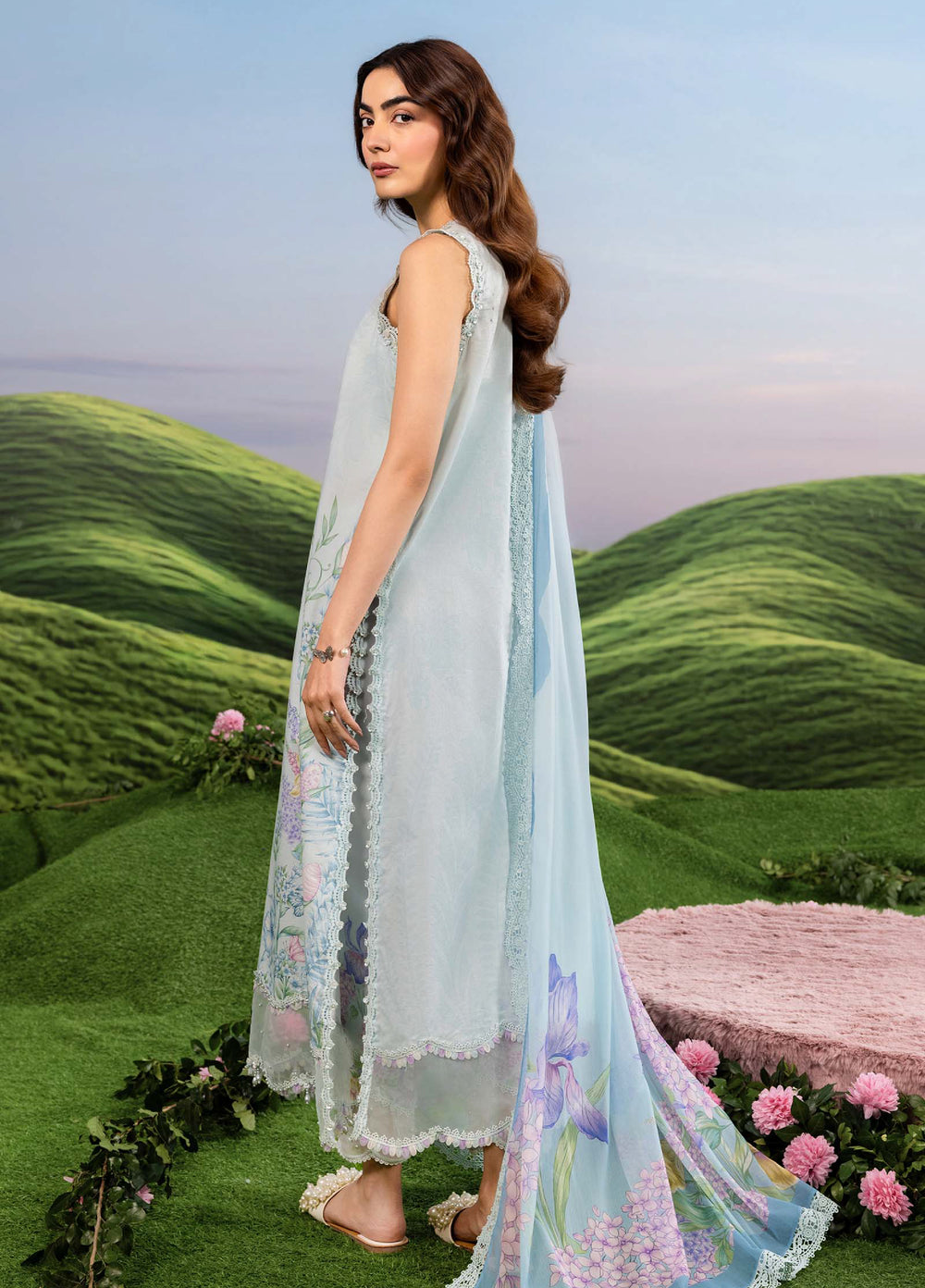 M Basics by Maria B Unstitched Embroidered Lawn 3 Piece Suit MB26SSEL MB-CUSV14-10A - Eid Collection