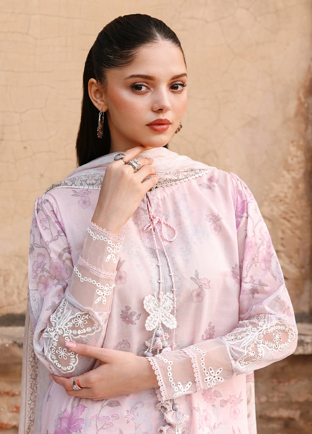 Cross Stitch Unstitched Embroidered Premium Lawn 3 Piece Suit CS26UCPL D12 CELESTE FLORA - Eid Collection