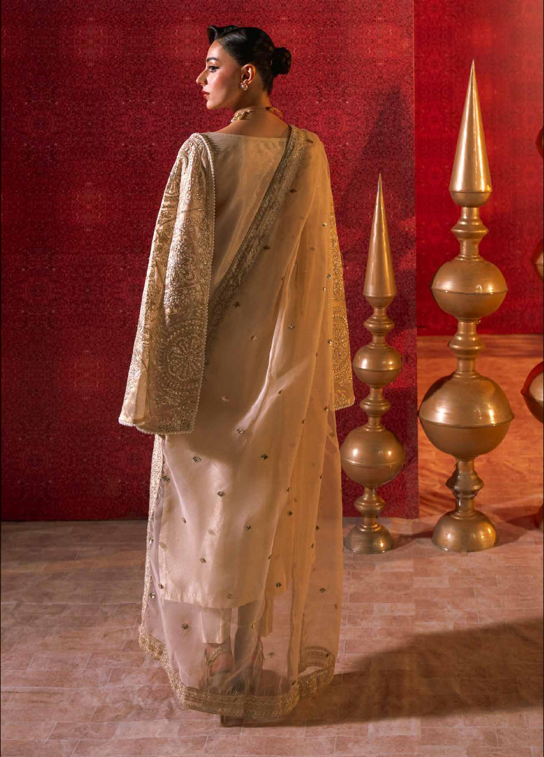 Zarmina by Zariya Unstitched Embroidered Gold Lama 3 Piece Suit ZRY26UZ ZB50045 - Festive Collection