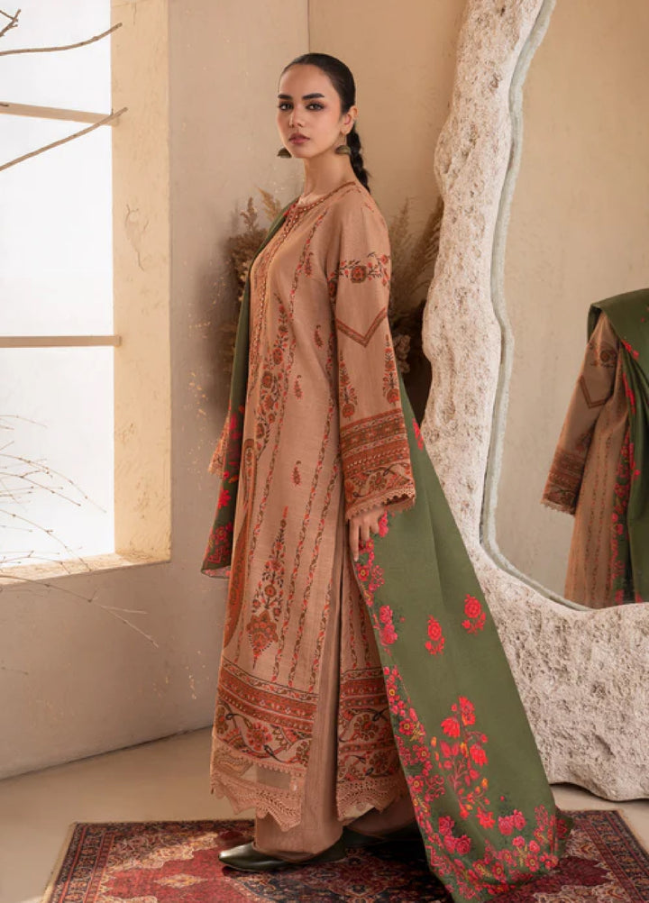 Jugnu by Chandan Nagri Women Pret Embroidered Khaddar 3 Piece Suit Mehru - Winter Collection
