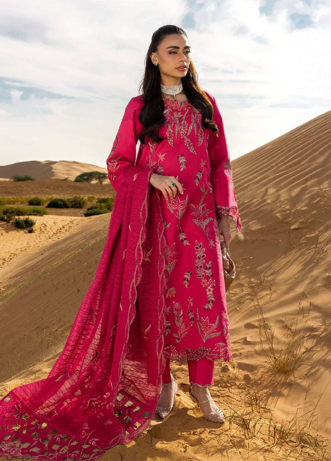 Rang Rasiya Premium Unstitched Embroidered Lawn 3 Piece Suit RR26UP D-9 Safa - Festive Collection