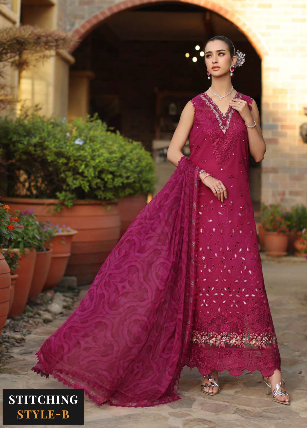 Noor by Saadia Asad Unstitched Embroidered Luxury Lawn 3 Piece Suit SA26UNL D6A-ZELINA - Eid Collection