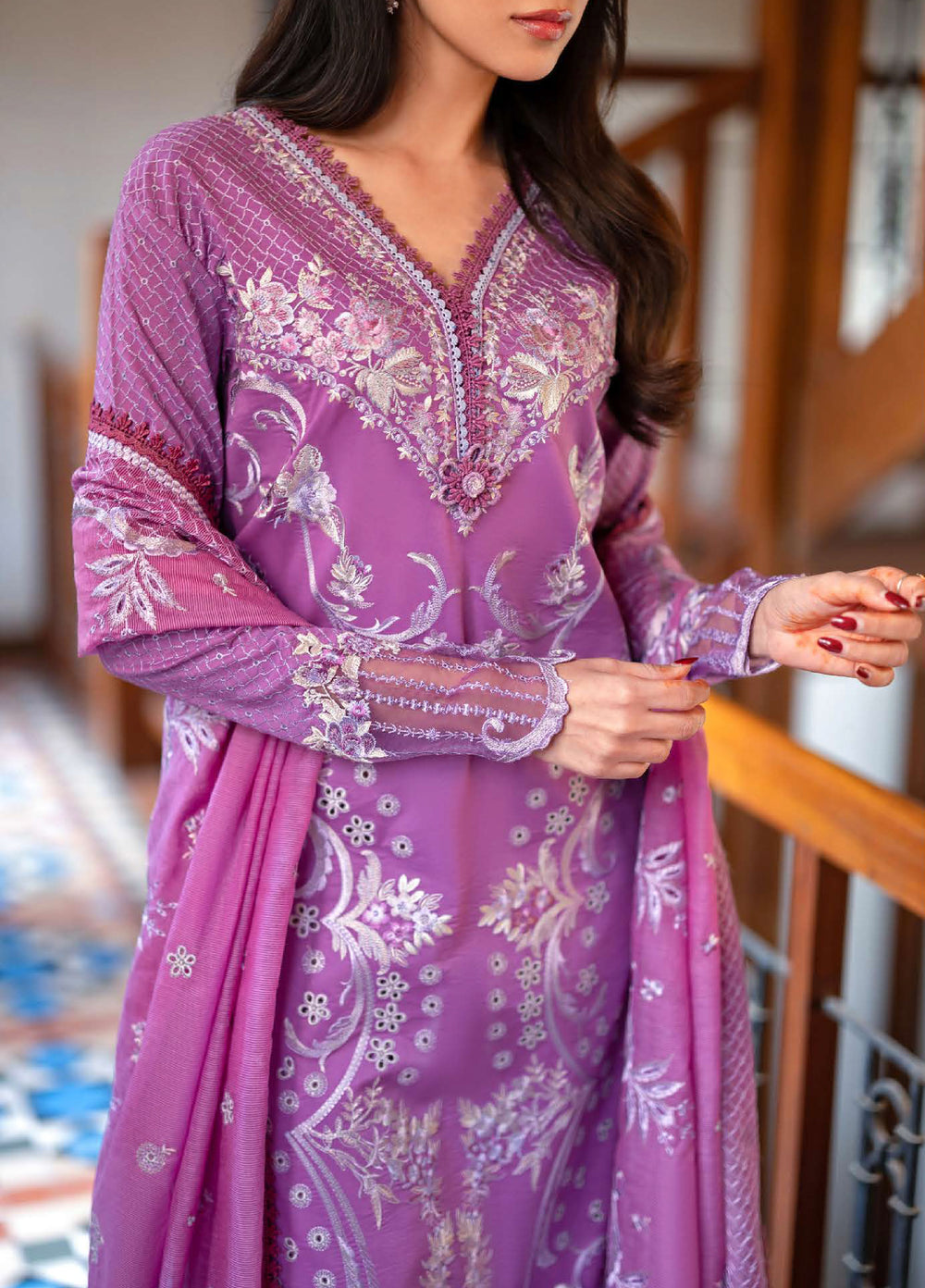 Astoria by Mushq Unstitched Embroidered Lawn 3 Piece Suit MQ26UAL 301-Arielle - Festive Collection