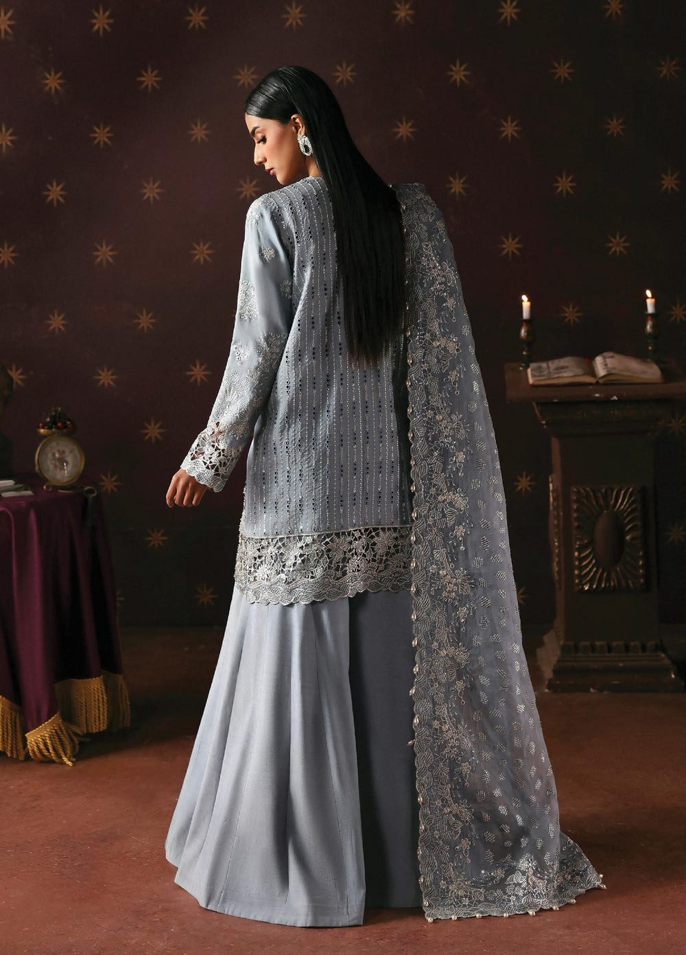La Fuchsia by Afrozeh Unstitched Hand work Raw Silk 3 Piece Suit AF26ULF Magician FWU-0071 - Festive Collection