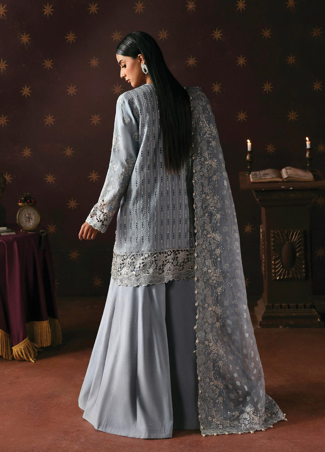 La Fuchsia by Afrozeh Unstitched Hand work Raw Silk 3 Piece Suit AF26ULF Magician FWU-0071 - Festive Collection
