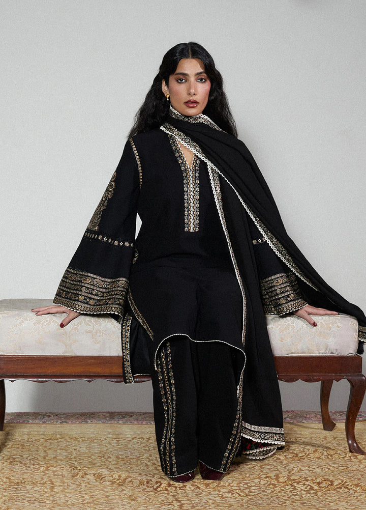 Jugnu by Hussain Rehar Unstitched Karandi Embroidered Suits 3 Piece HR25JW Tila - Winter Collection