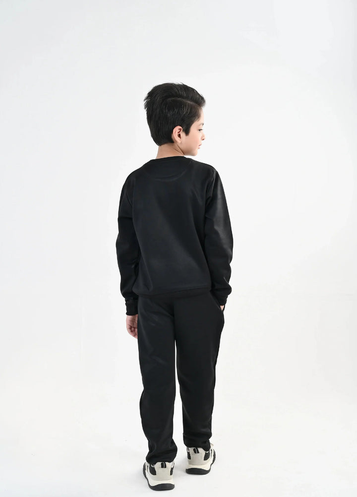 IQ Exclusive Kids Track Suit Fleece 2 PieceBlack IQ Sweatshirt-Unisex Kids - Winter Collection