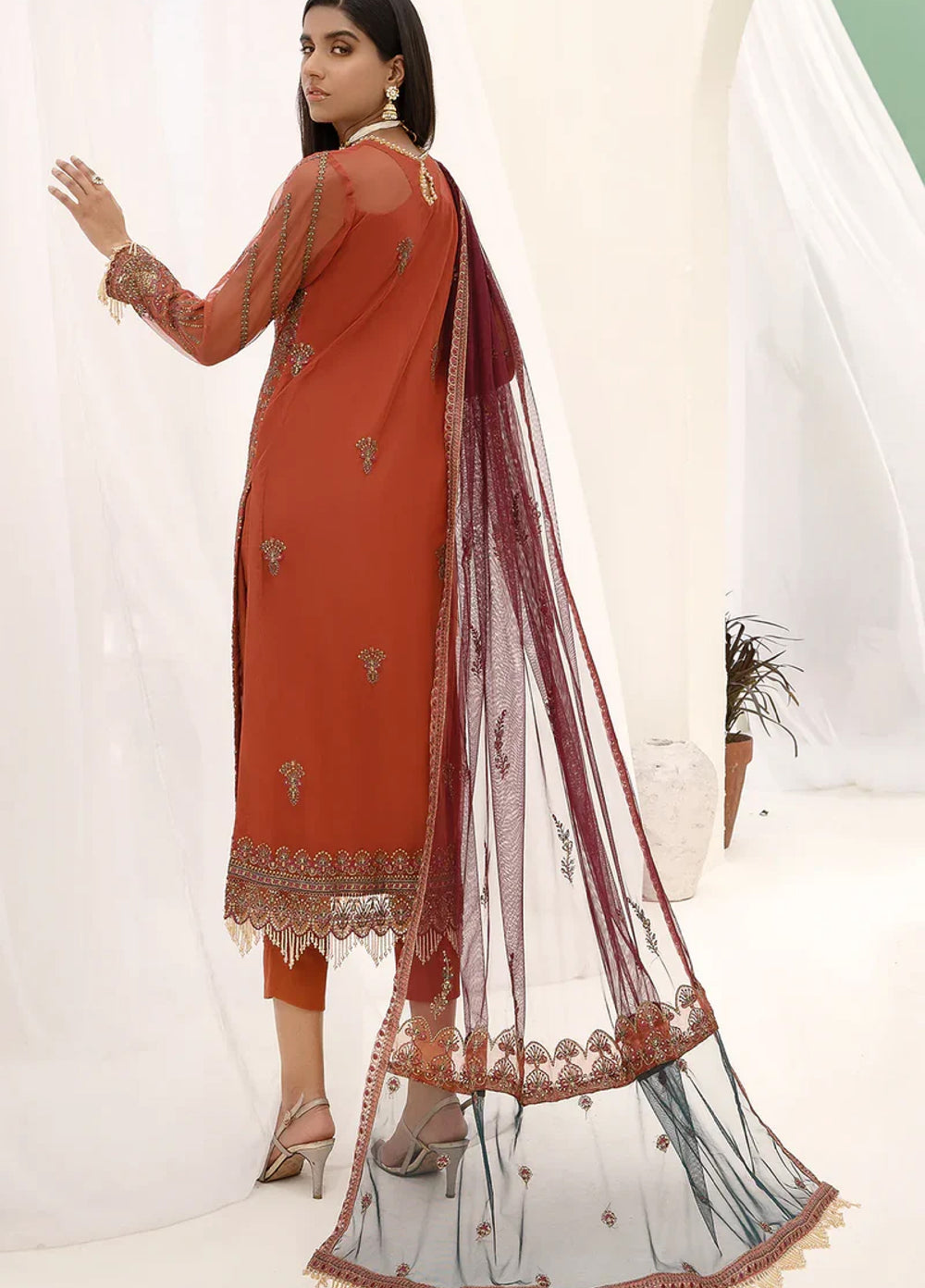 Zarif Women Unstitched Embroidered Net 3 Piece Suit ZR26UFC ZN 05 Iris - Festive Collection