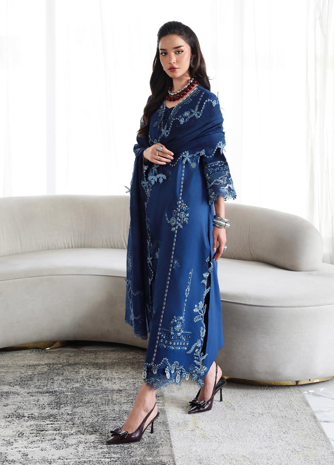 Q Line by Qalamkar Unstitched Embroidered Lawn 3 Piece Suit QLK26ULQ SORAI QKL-1  - Festive Collection