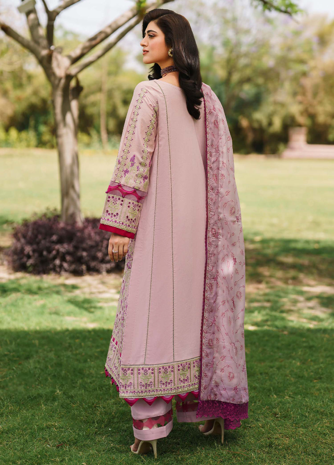 Shurooq Unstitched Luxury Lawn Embroidered 3 Piece SQ25 D-03 Bloom - Festive Collection