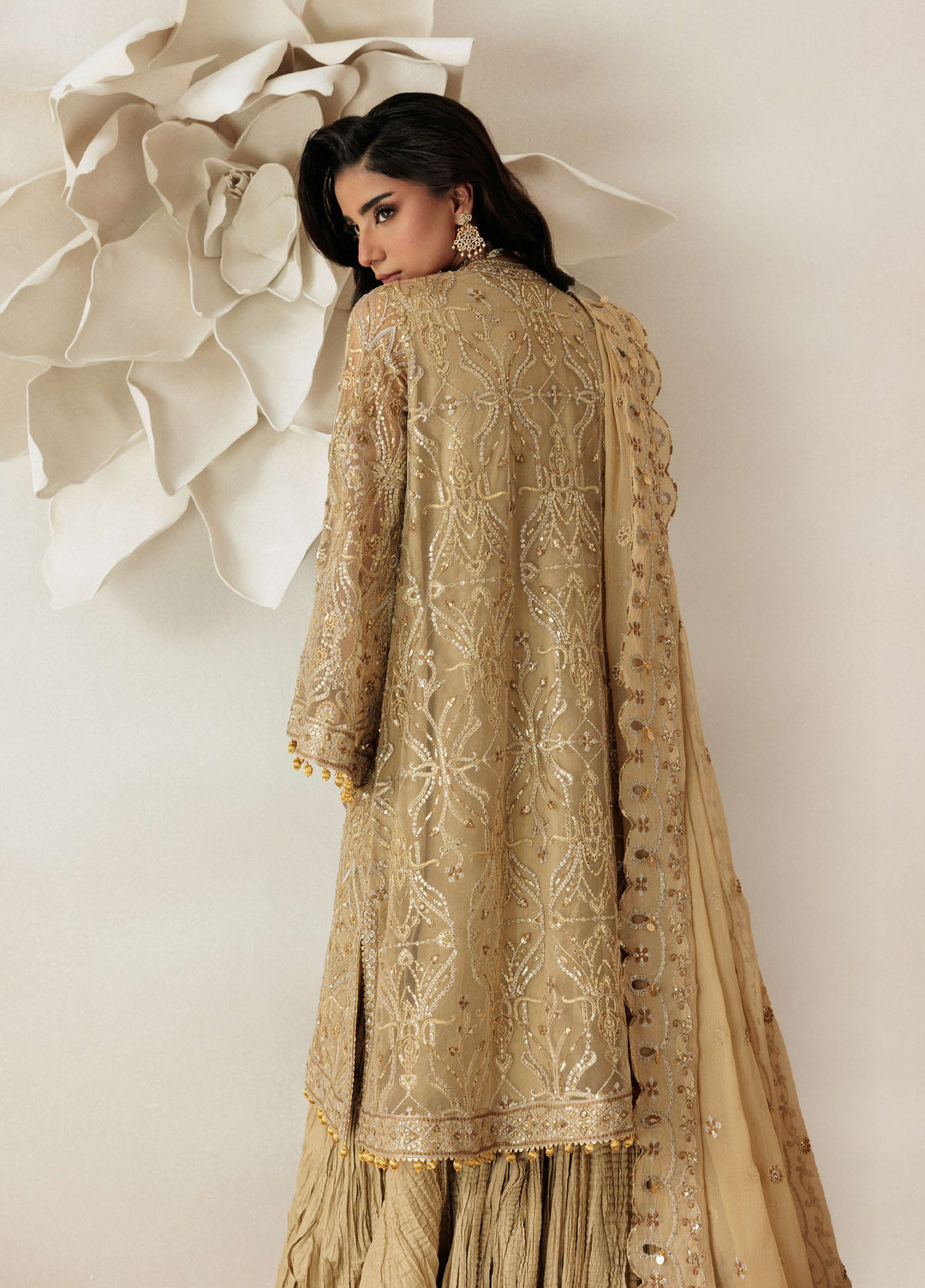 Aik Shaam by AIK Atelier Unstitched Net Embroidered 3 Piece Suit AIK26US D-03 - Wedding Collection