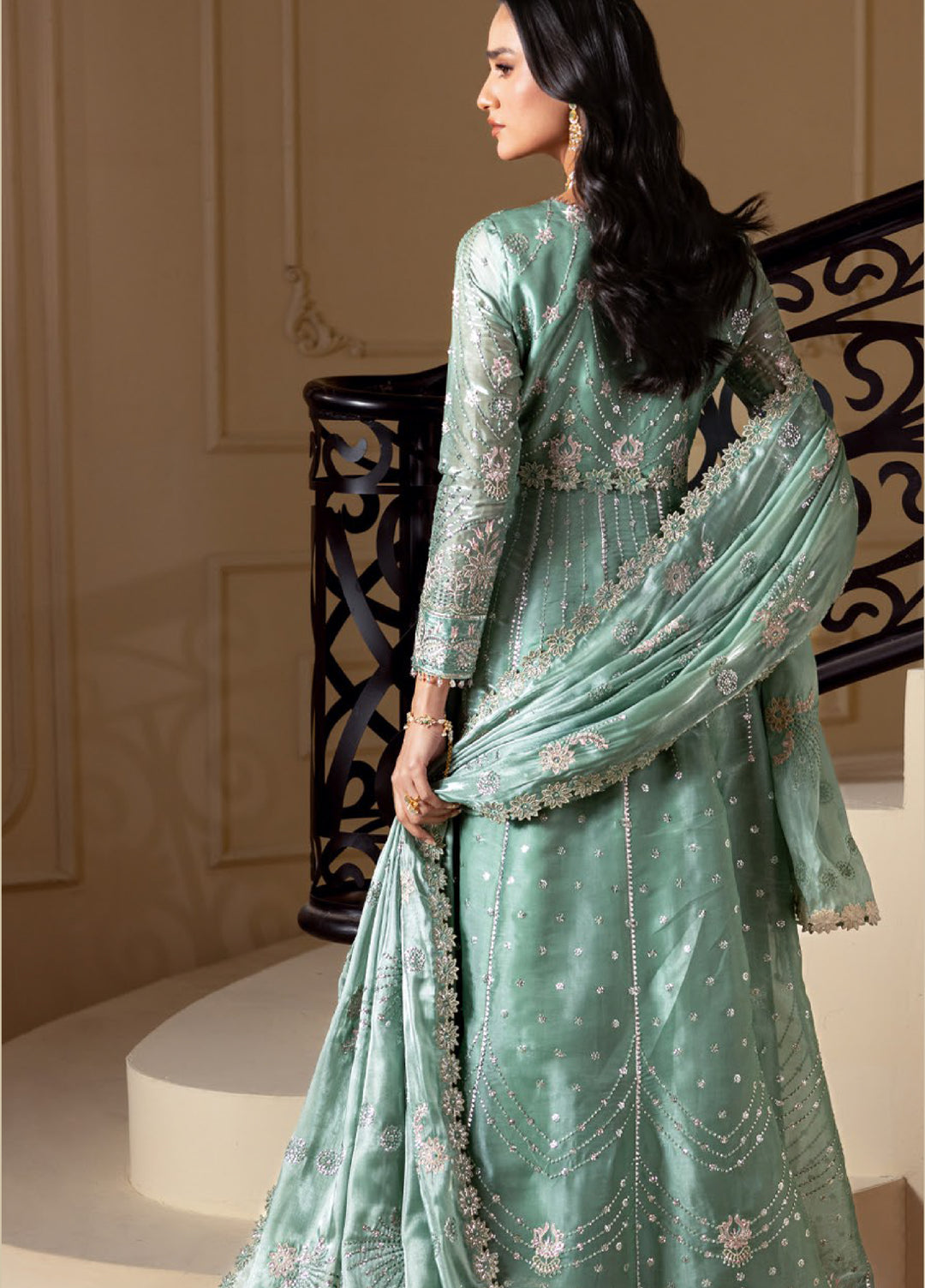 Aaina by Alizeh Unstitched Embroidered Sheesha Silk 3 Piece Suit AF26UASS D-6 AIDAH - Festive Collection