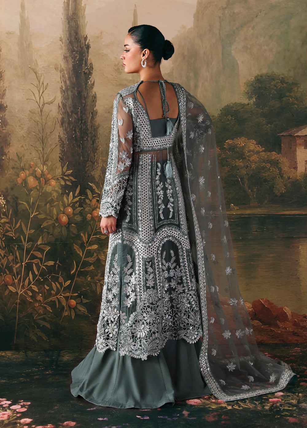 La Fuchsia by Afrozeh Unstitched Hand work Organza 3 Piece Suit AF26ULF Crescent FWU-0079 - Festive Collection