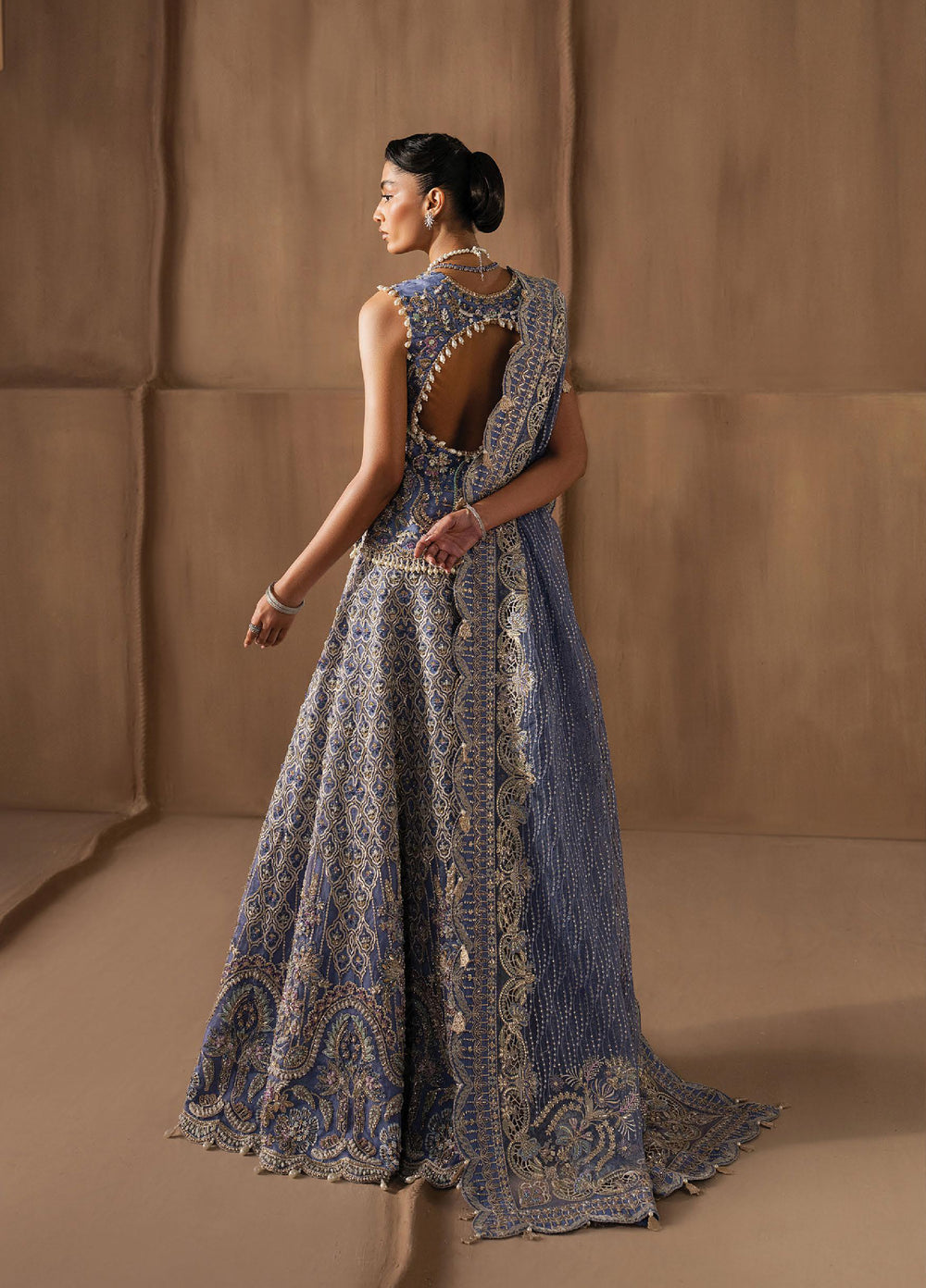 The Brides Edit by Afrozeh Unstitched Embroidered Organza 3 Piece Suit AF26UBE D-03 Arabella - Wedding Collection