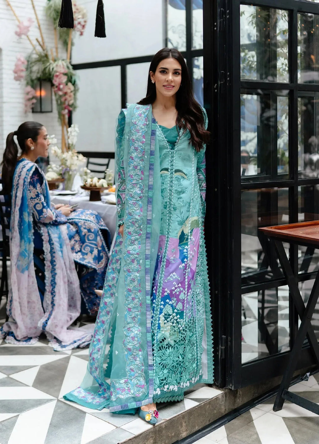 Afrozeh Embroidered Lawn Suits Unstitched 3 Piece AF25UL25 D-010 Sovana - Luxury Collection