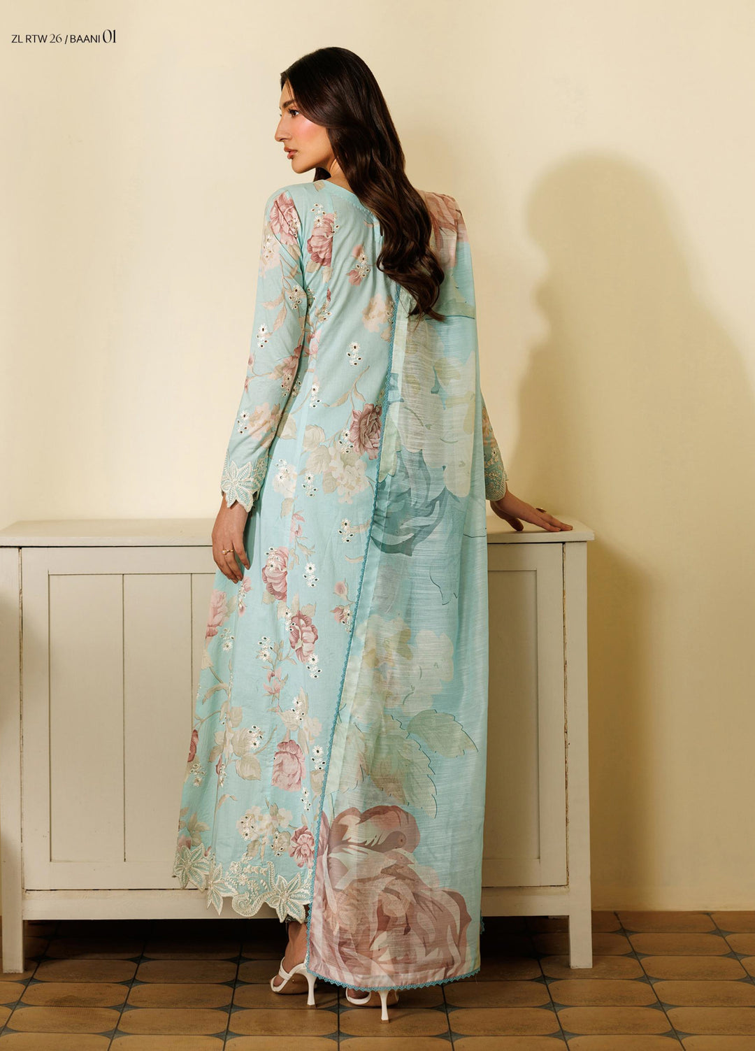 Amani by Zarif RTW Embroidered Lawn 3 Piece Suit ZR26PAL Baani - Eid Collection