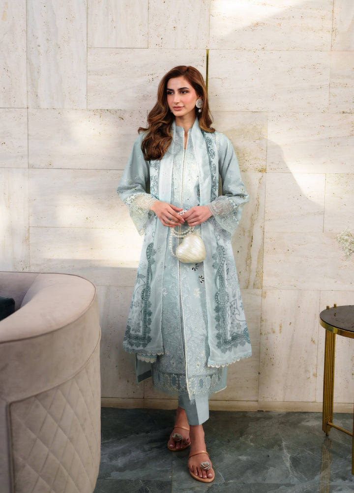 Symphony by Neeshay Unstitched Embroidered Luxury Lawn 3 Piece Suit NSH26US D-8 Sereia - Summer Collection